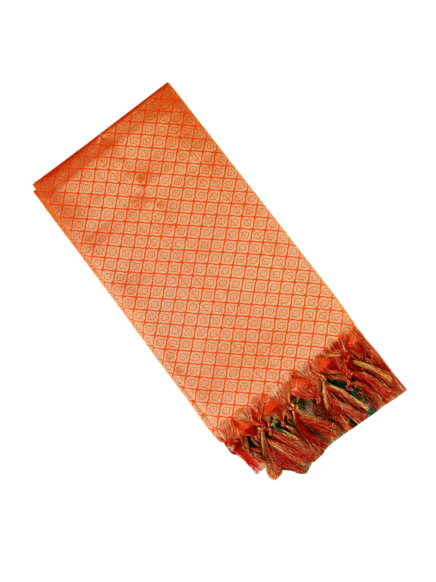 Assorted Colour Multi Colour Jari Shawl/Ponnadai 505 - Image 3