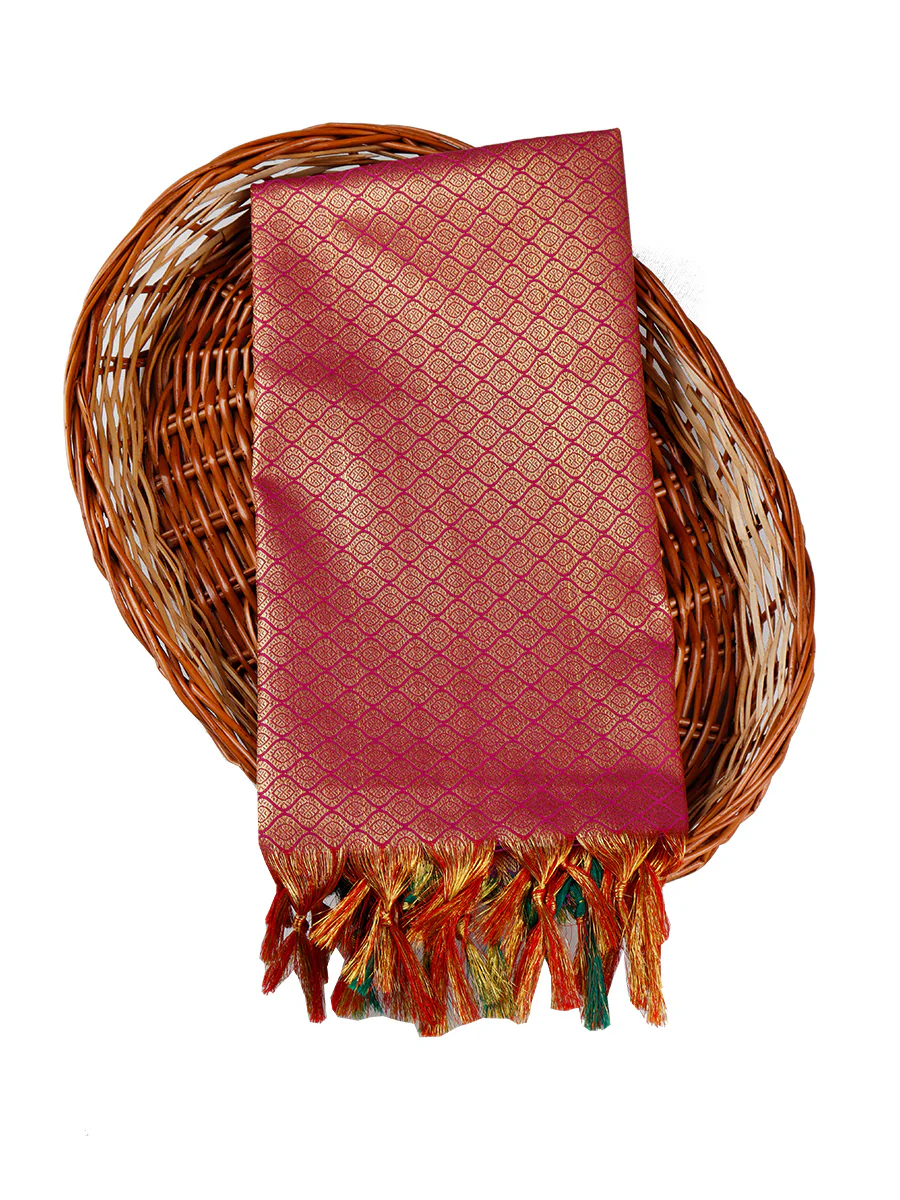 Assorted Colour Multi Colour Jari Shawl/Ponnadai 505 - Image 4