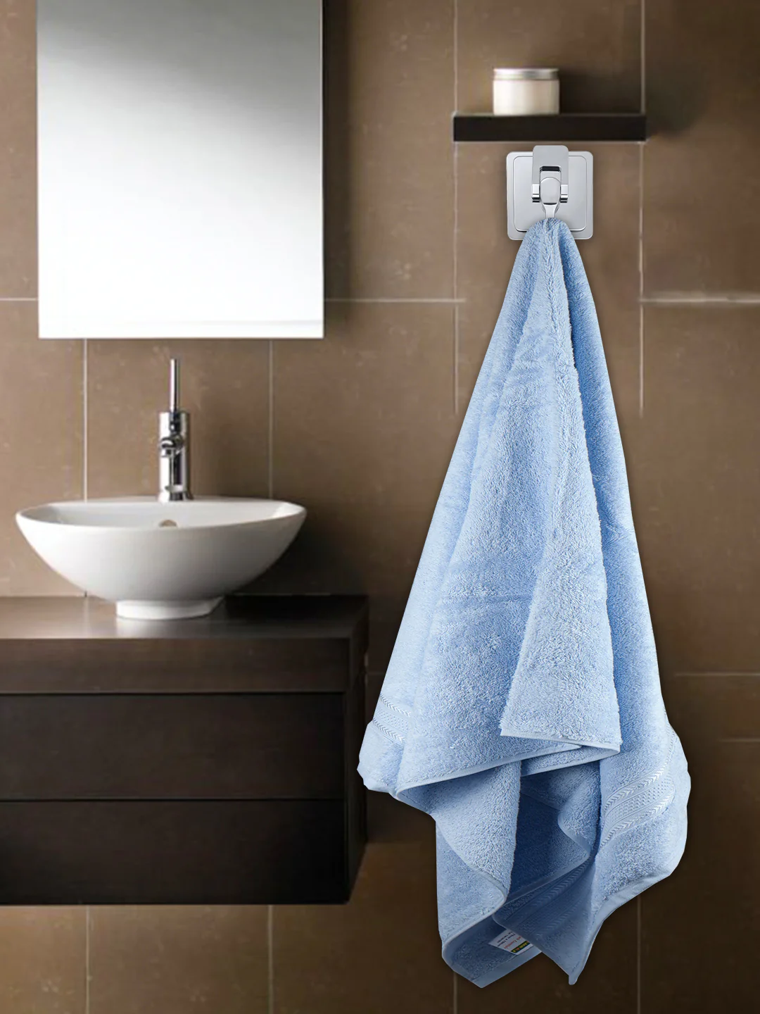 Bamboo Cotton Terry Bath Towel Blue BC6 - Image 3