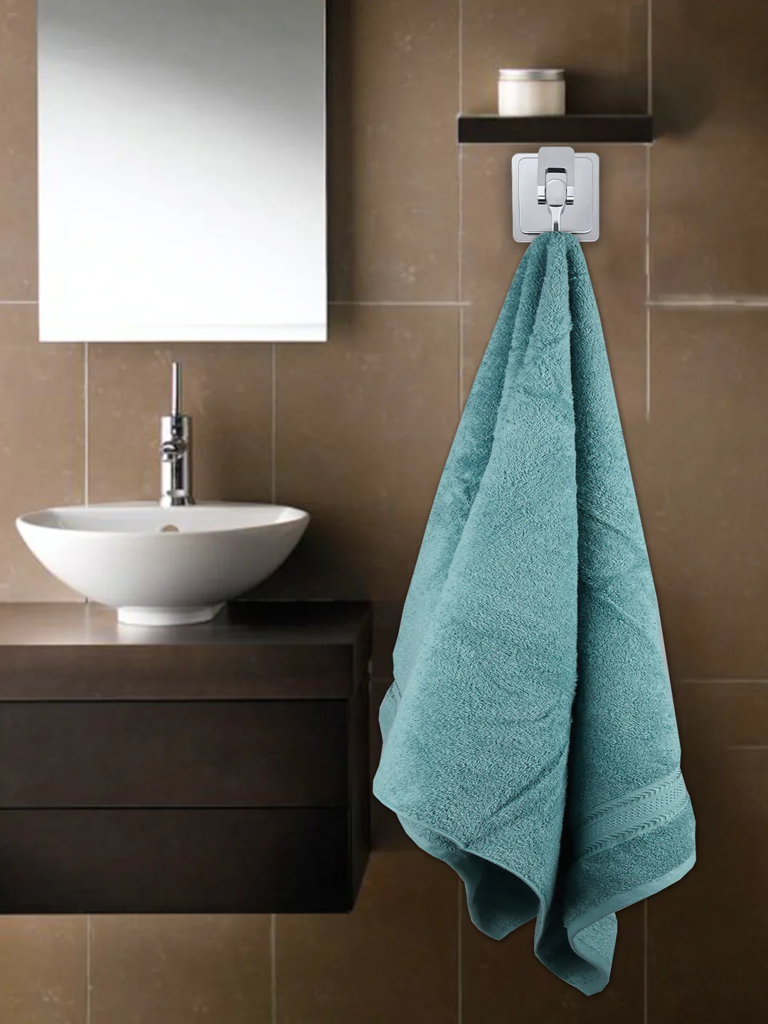 Bamboo Cotton Terry Bath Towel Blue BC7 - Image 5