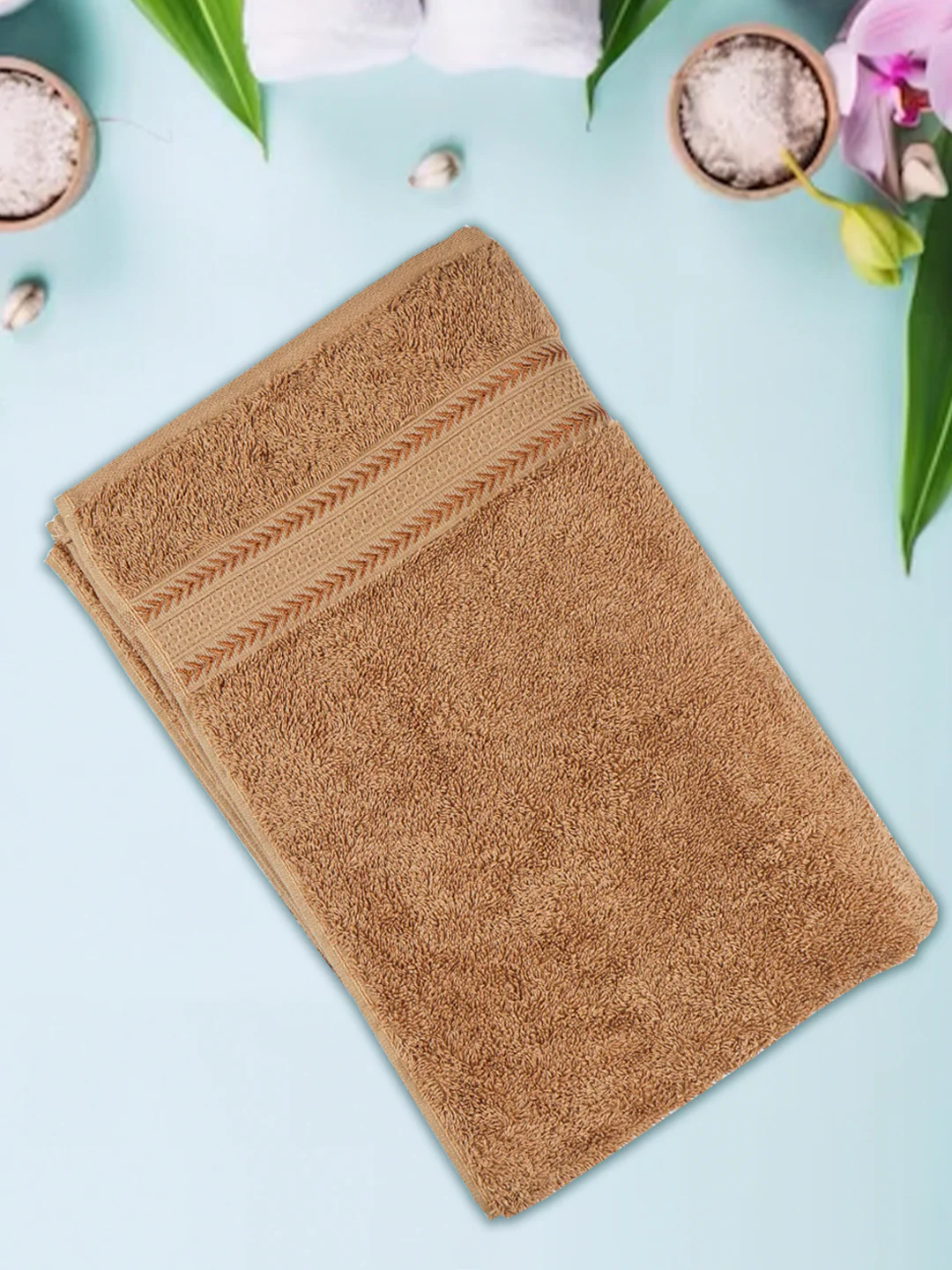 Bamboo Cotton Terry Bath Towel Brown BC8 - Image 3