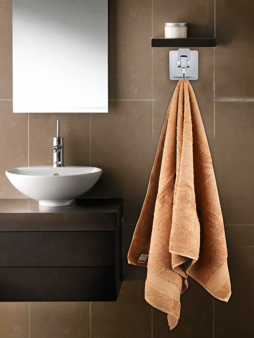 Bamboo Cotton Terry Bath Towel Brown BC8 - Image 4