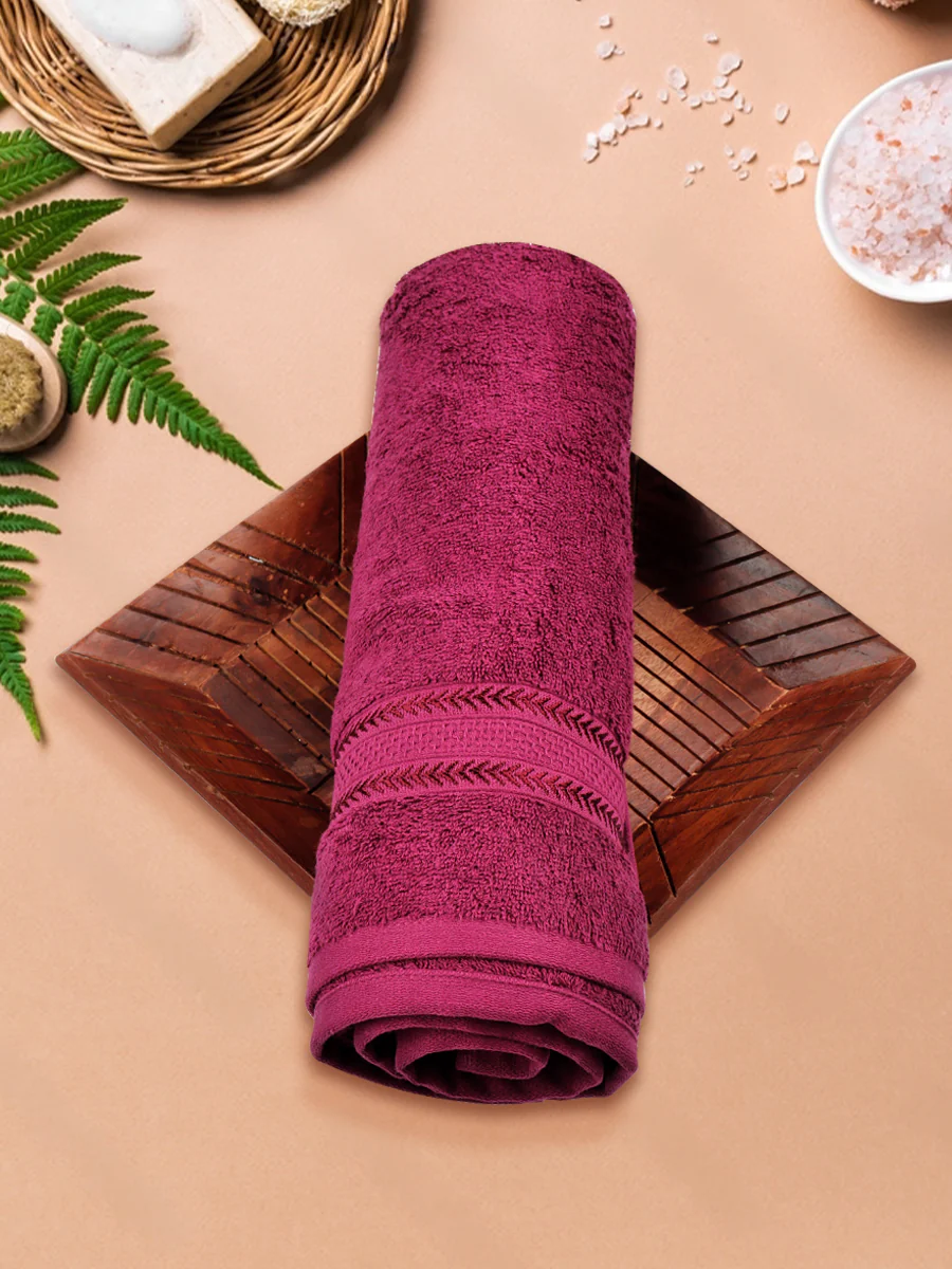 Bamboo Cotton Terry Bath Towel Purple BC5 - Image 3