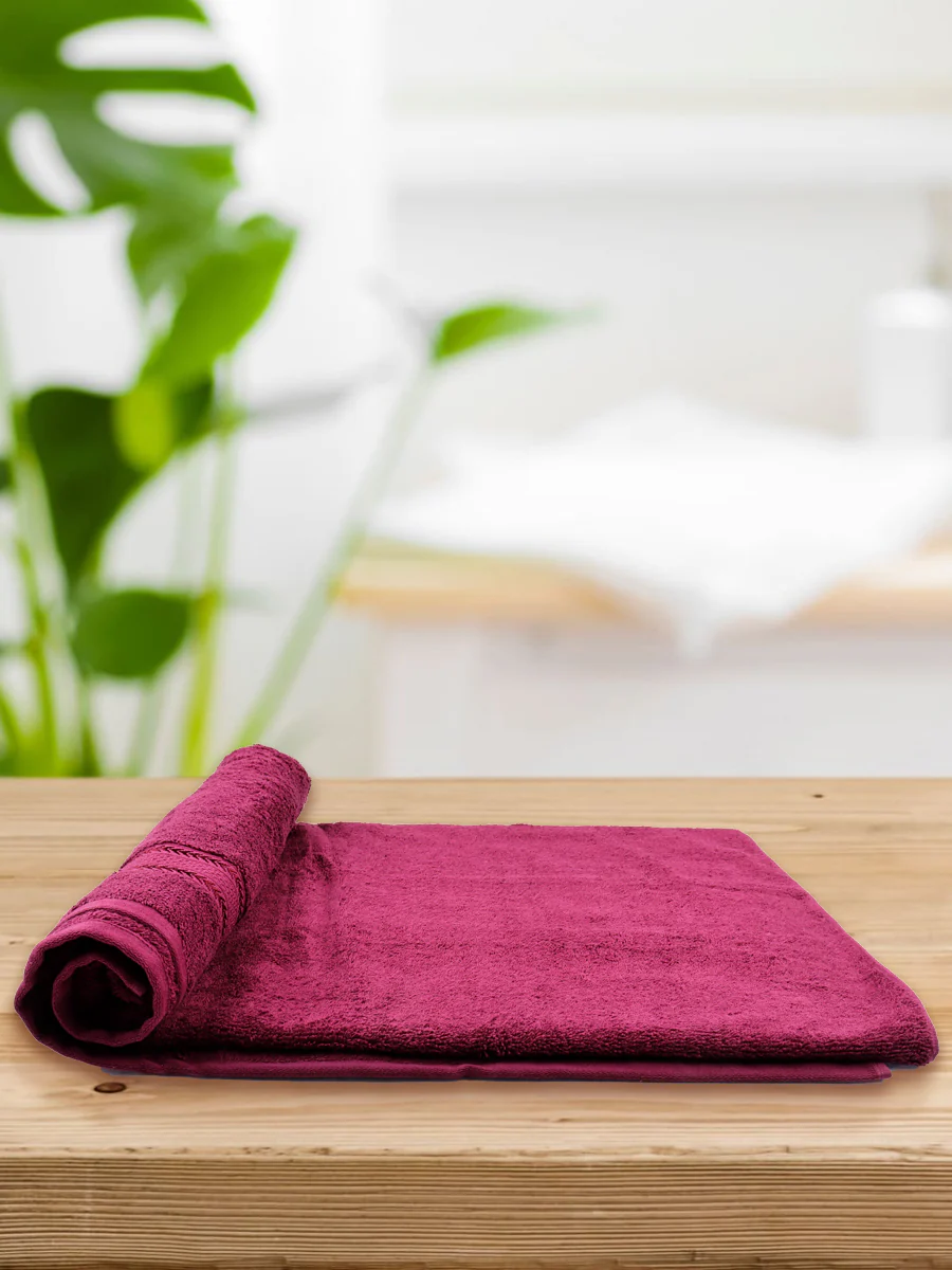 Bamboo Cotton Terry Bath Towel Purple BC5 - Image 4