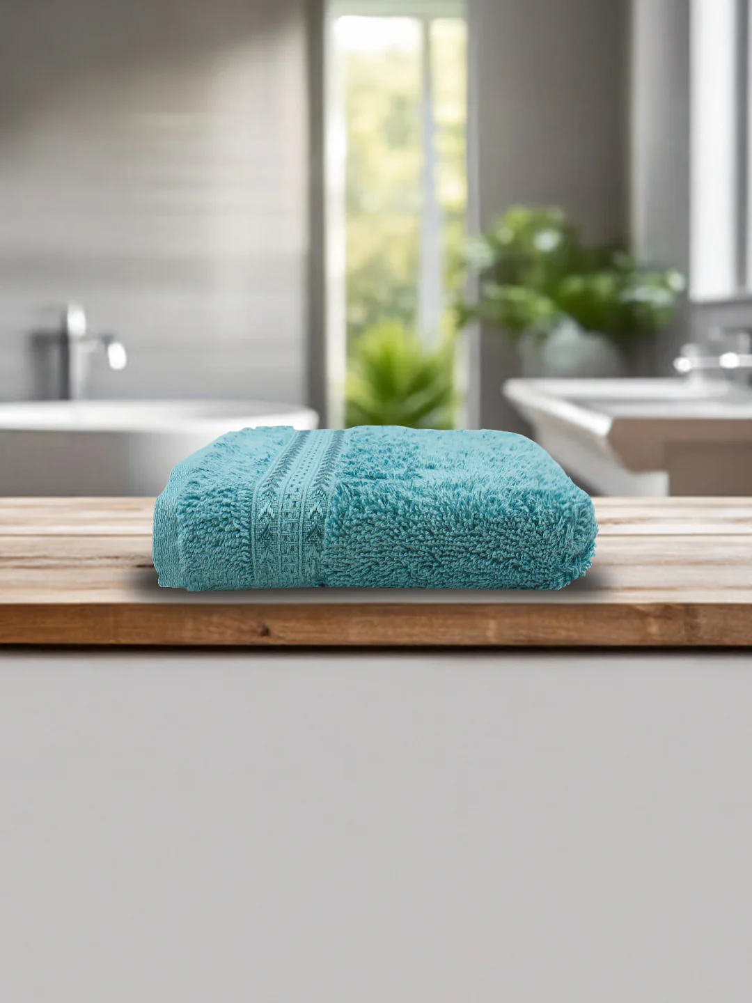 Bamboo Cotton Terry Hand Towel Blue HC7 (Pack of 2) - Image 2