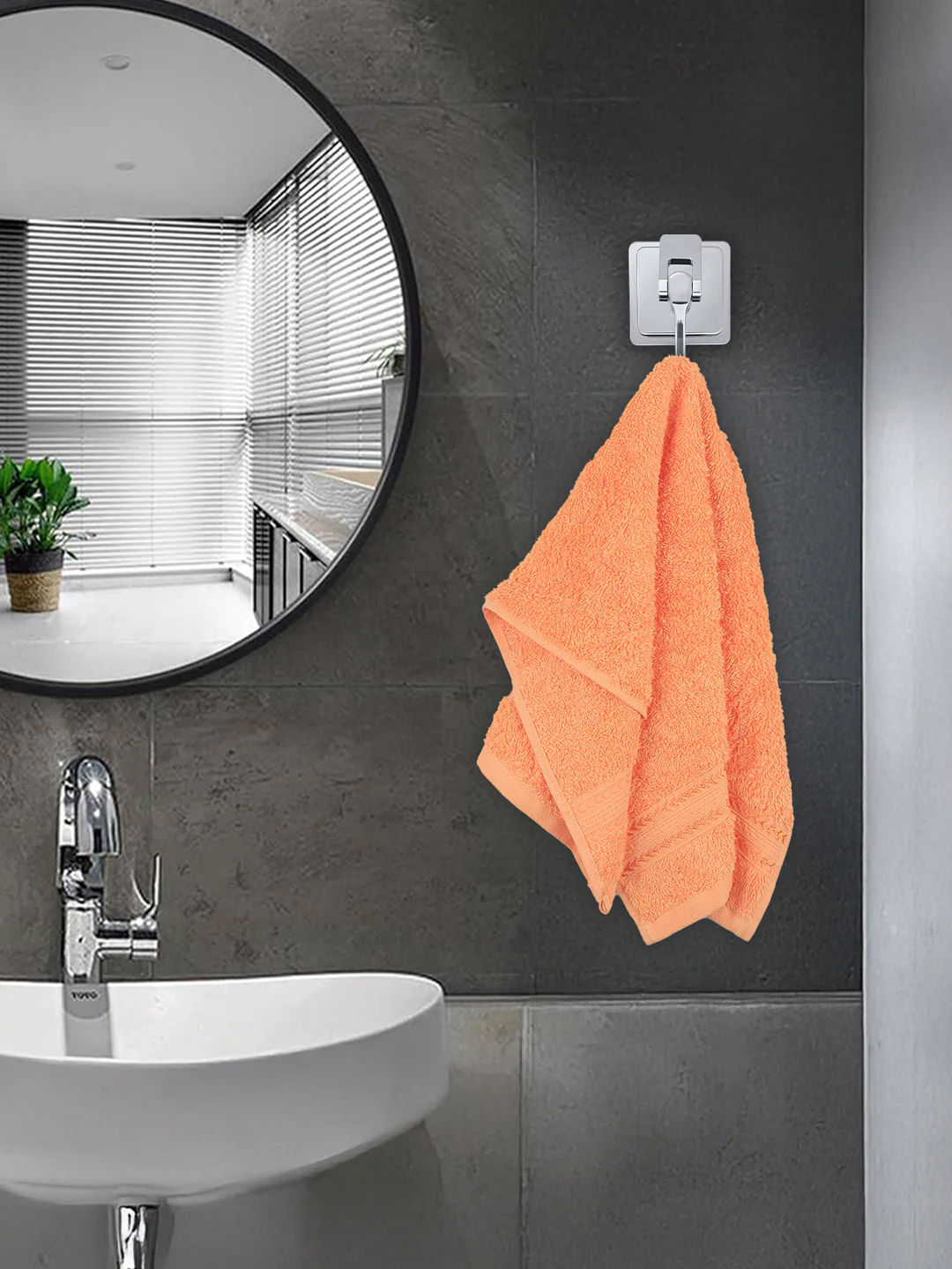Bamboo Cotton Terry Hand Towel Orange HC1 (Pack of 2) - Image 4