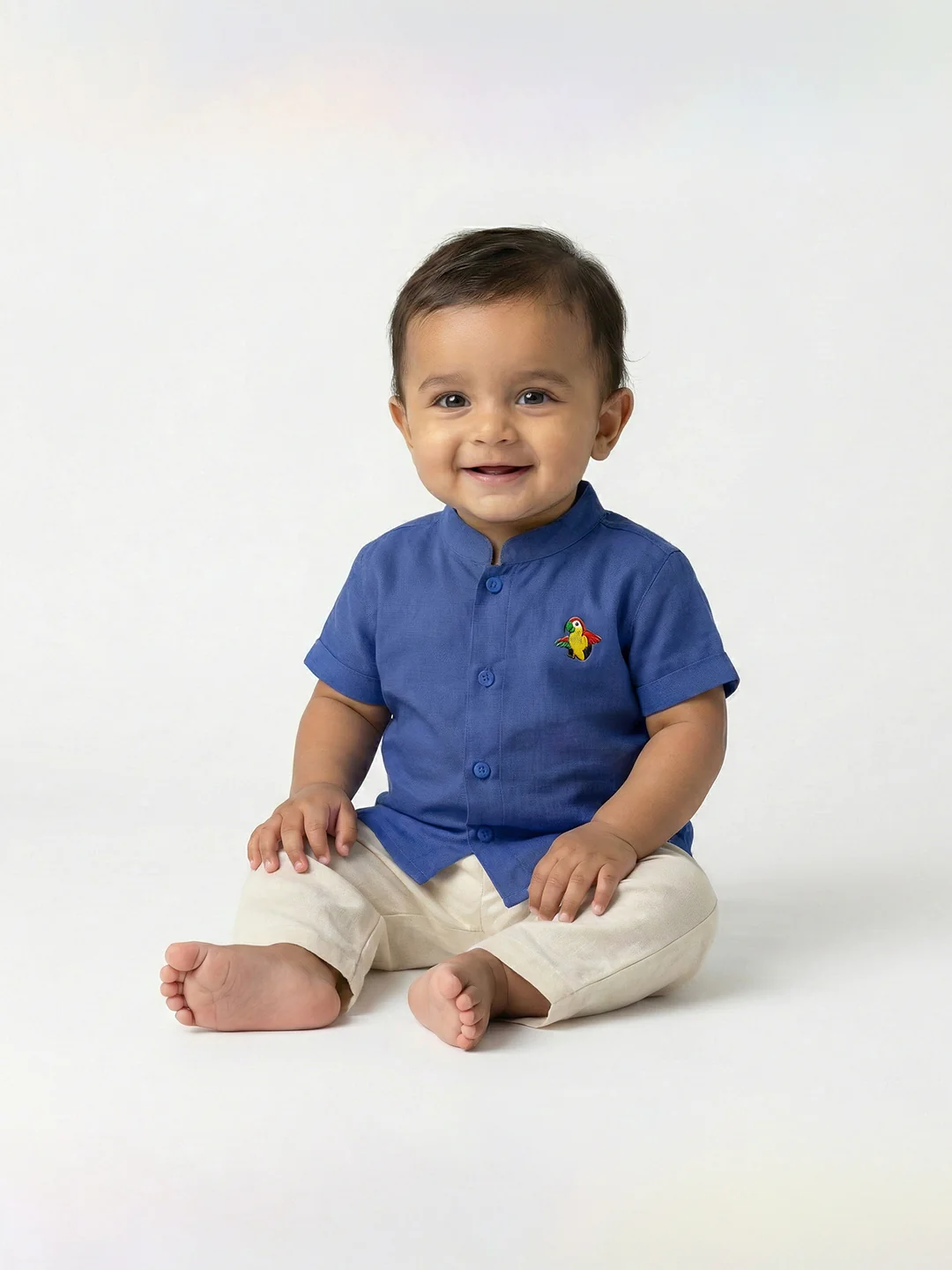 Born Baby Traditional Shirt with Dhoti and Panchakacham Set - Image 4