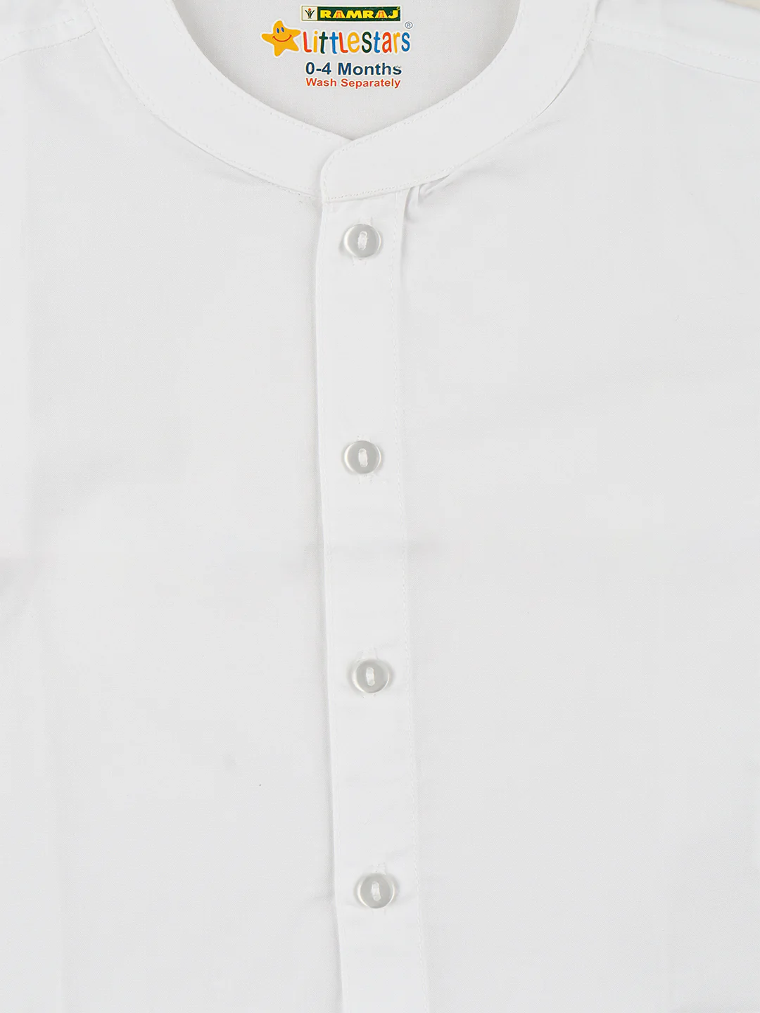 Born Baby Traditional Shirt with Dhoti and Panchakacham Set White - Image 6