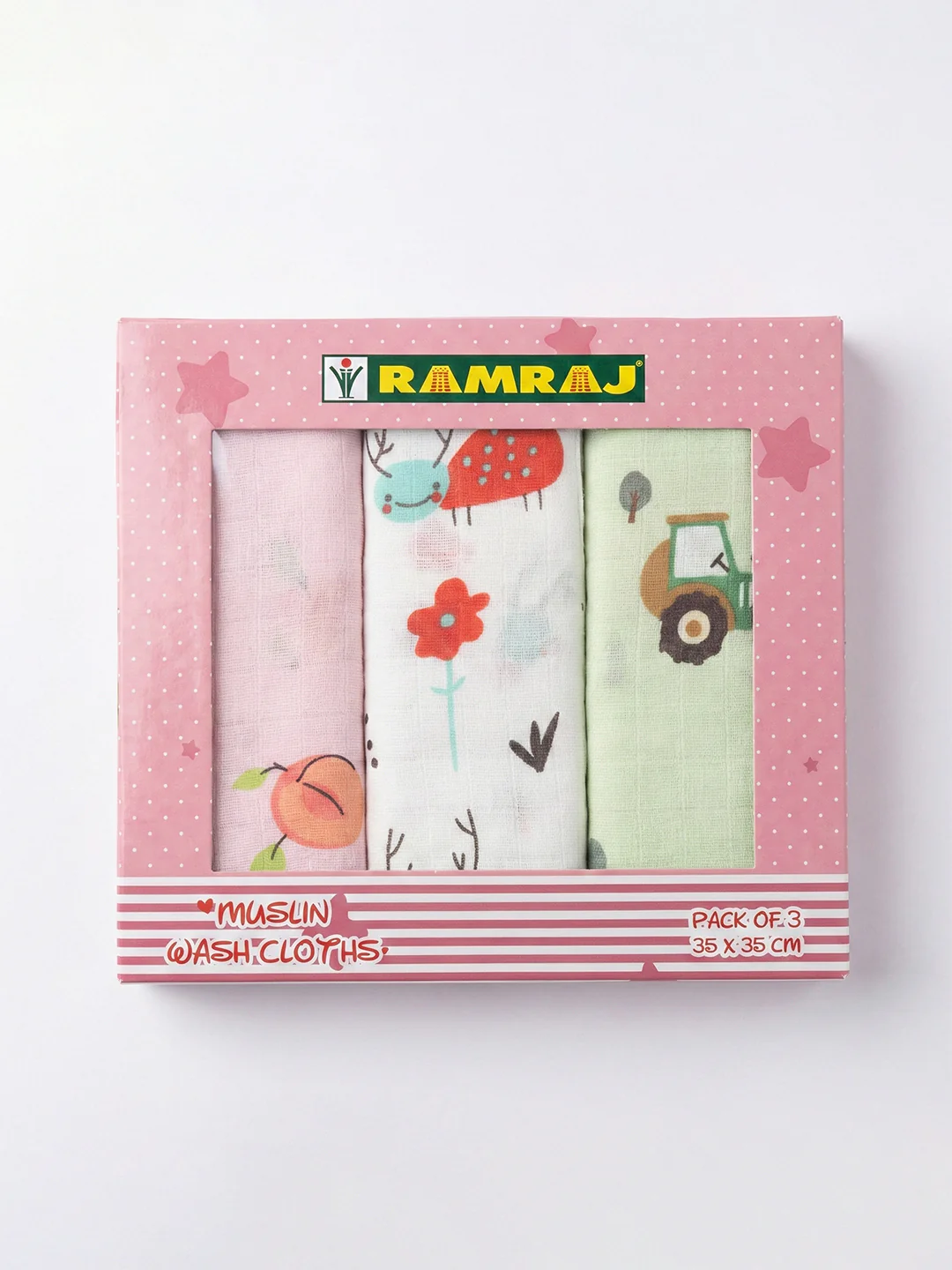 Born Baby Wash Cloth for Face & Body (Pack of 3)  Soft, Absorbent Cotton | 0.35m x 0.35m - Image 10