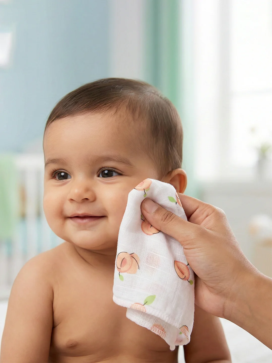 Born Baby Wash Cloth for Face & Body (Pack of 3)  Soft, Absorbent Cotton | 0.35m x 0.35m - Image 2