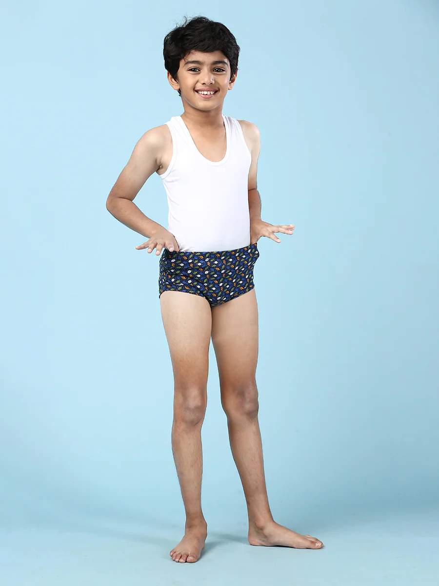 Boys Combed Cotton Assorted Colour Print Briefs (Pack of 5) - Image 6