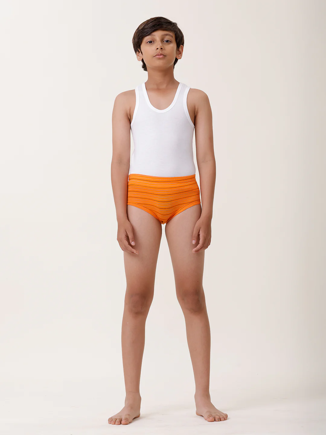Boys Combed Cotton Assorted Colour Striped Brief (Pack of 4) - Image 10