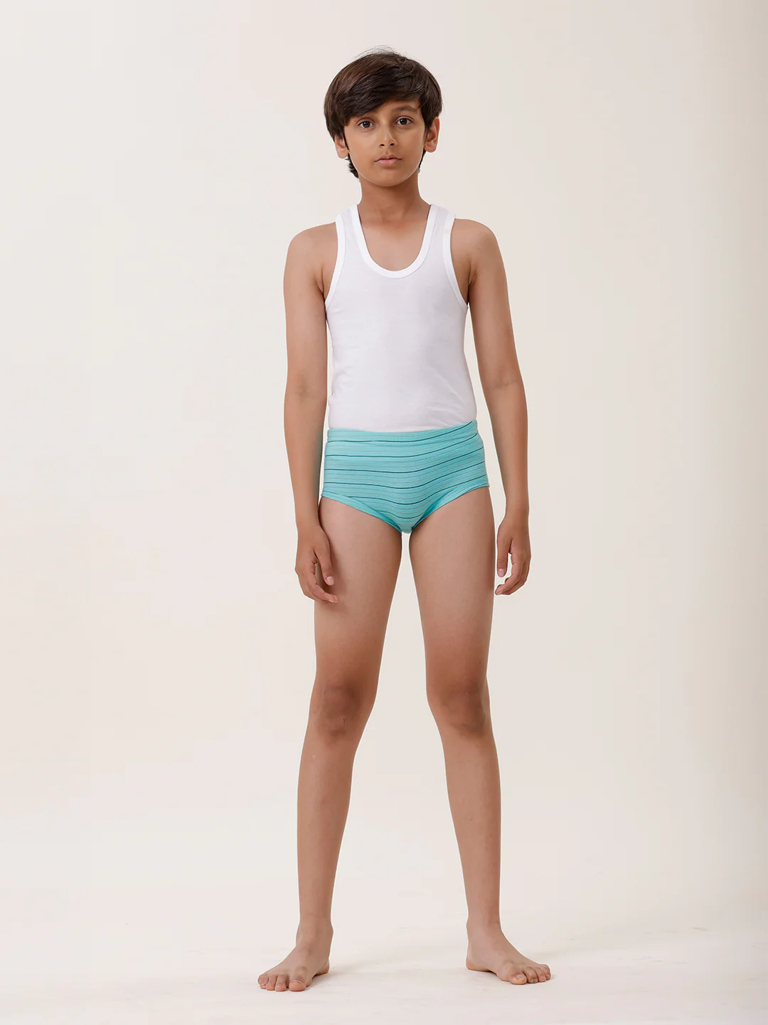 Boys Combed Cotton Assorted Colour Striped Brief (Pack of 4) - Image 6