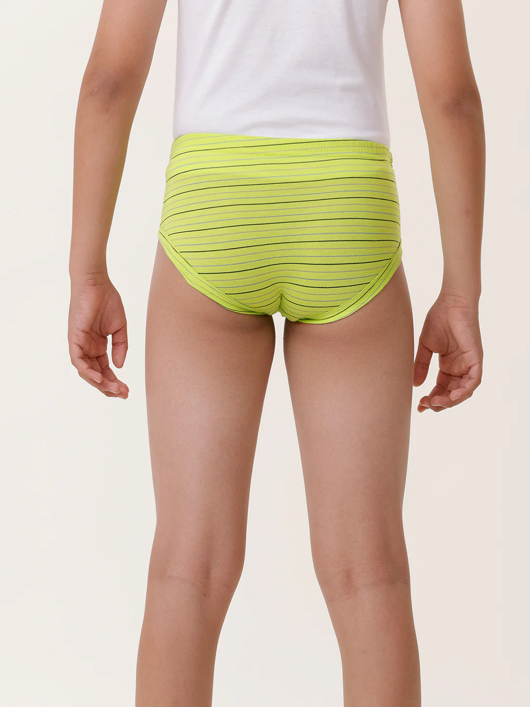 Boys Combed Cotton Assorted Colour Striped Brief (Pack of 4) - Image 9