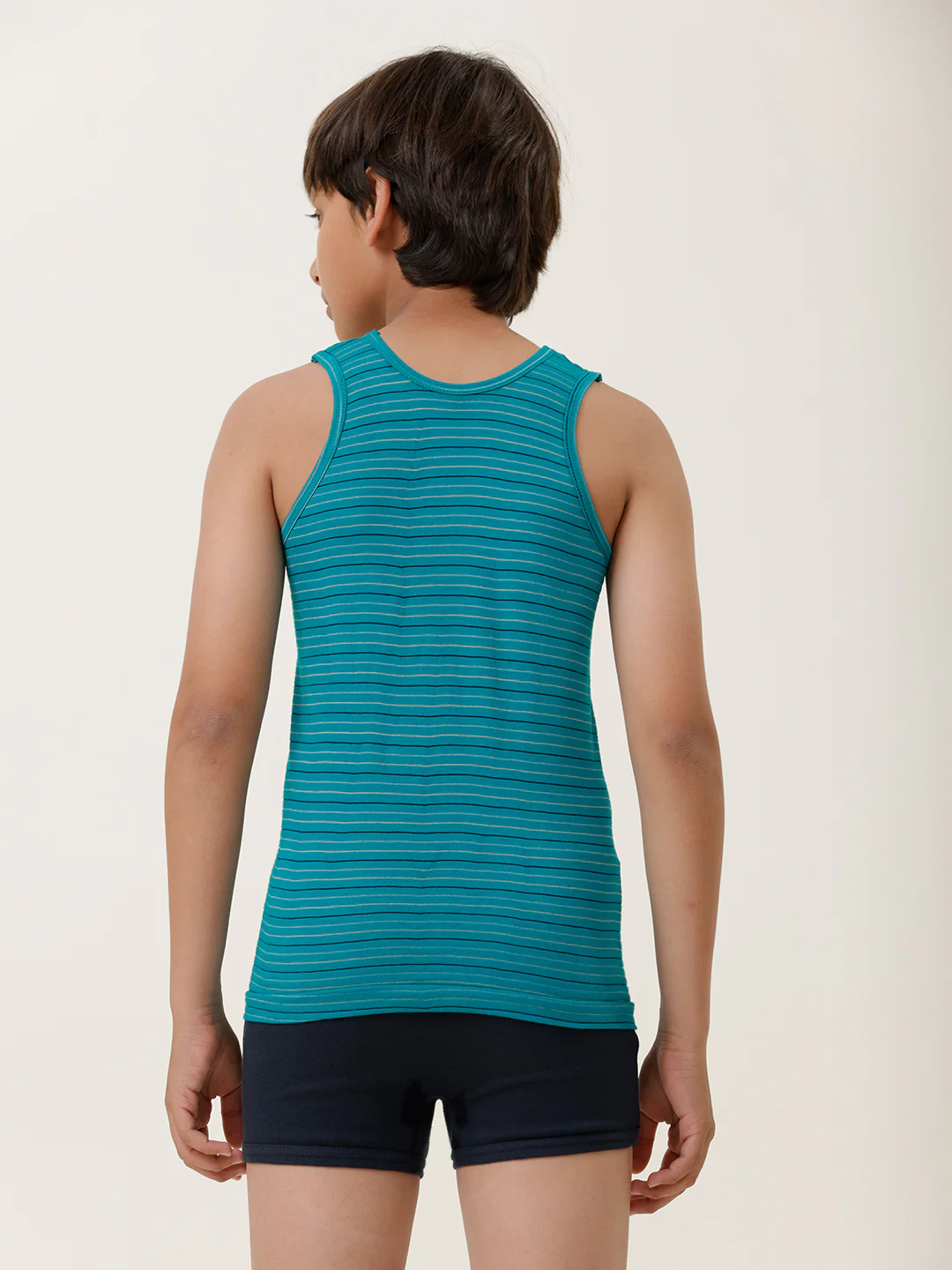 Boys Combed Cotton Assorted Colour Striped Vest (Pack of 4) - Image 4