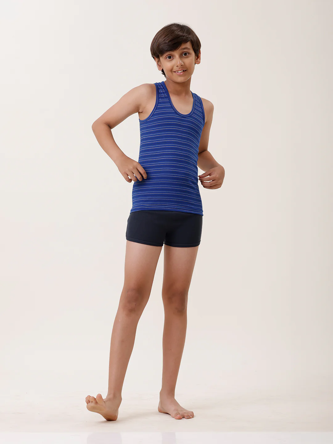 Boys Combed Cotton Assorted Colour Striped Vest (Pack of 4) - Image 6
