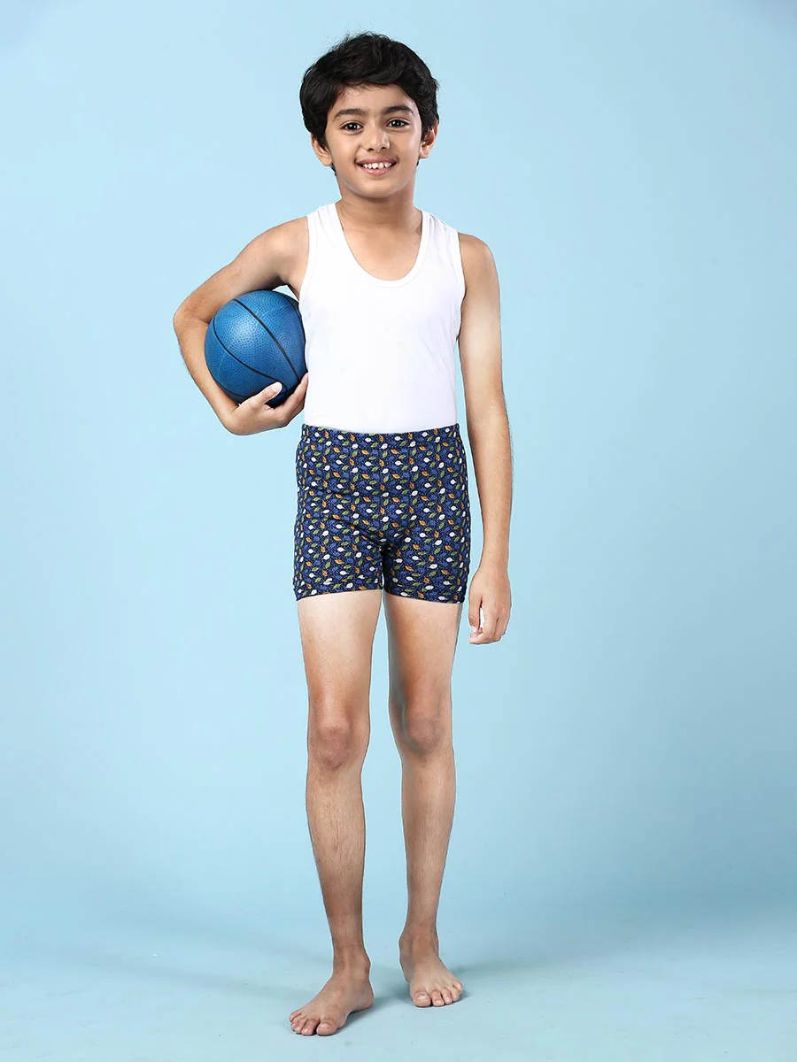 Boys Combed Cotton Assorted Colours Print Drawer (Pack of 5) - Image 4