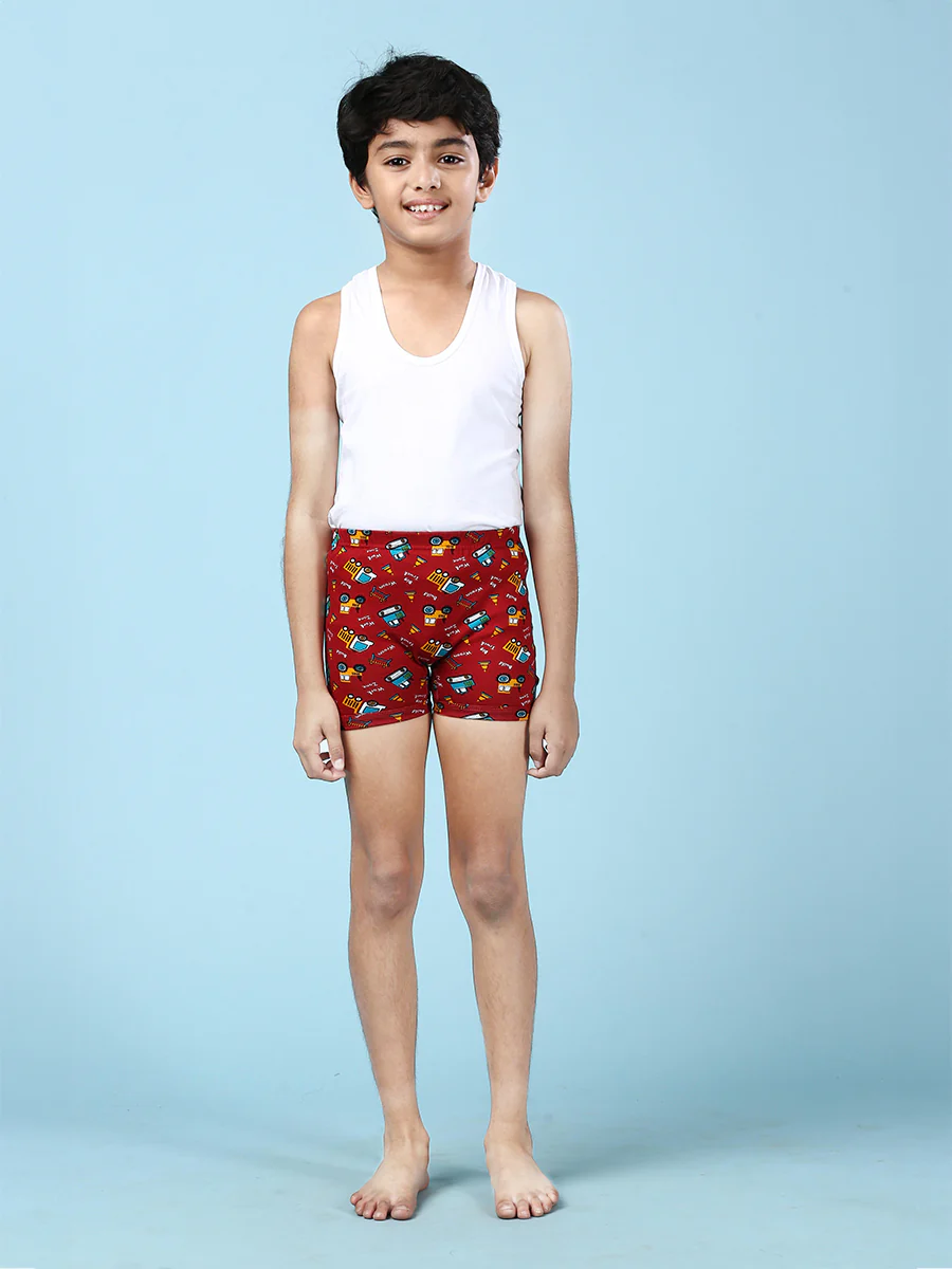 Boys Combed Cotton Assorted Colours Print Drawer (Pack of 5) - Image 6