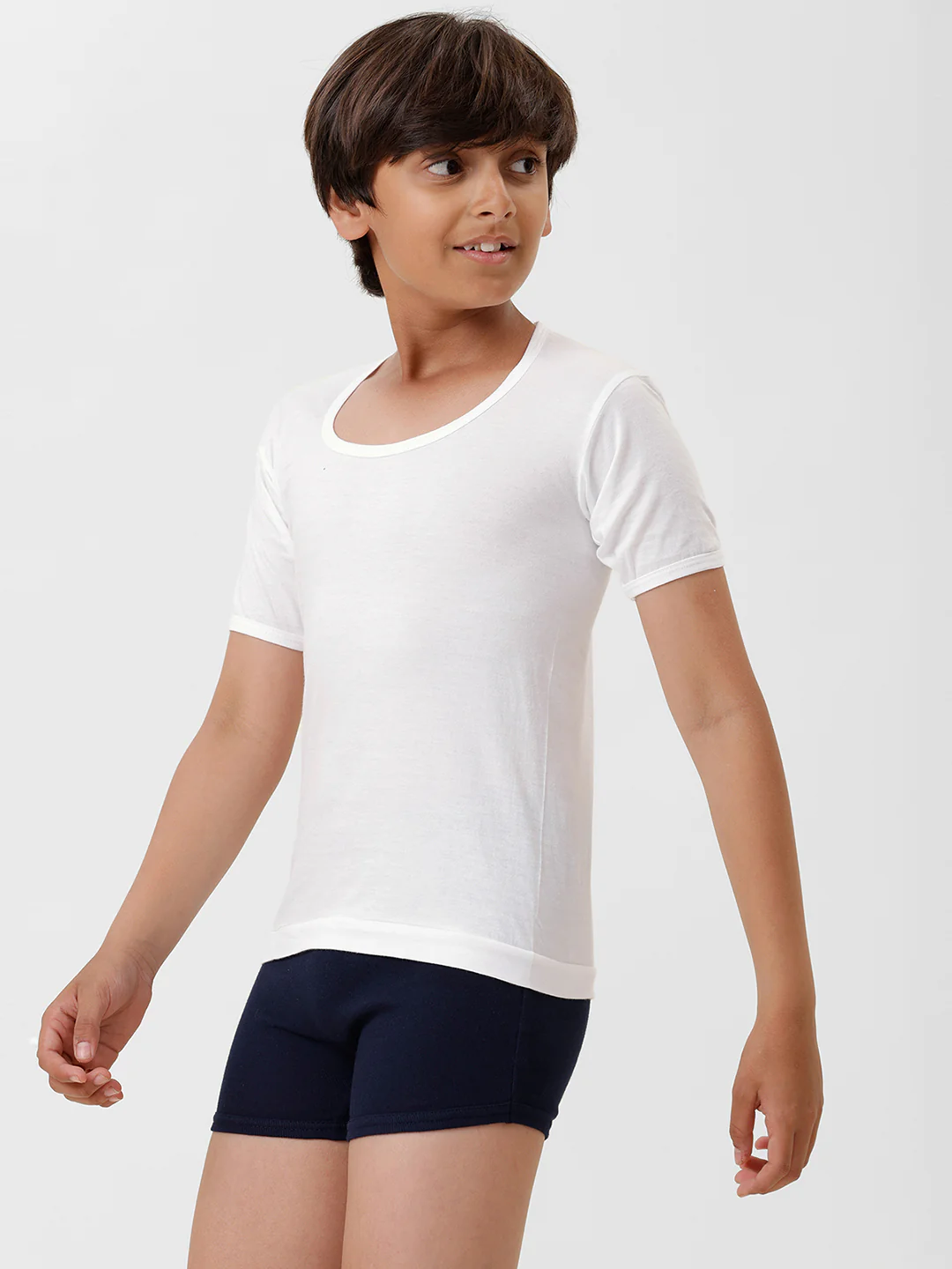 Boys Combed Cotton White Vest RNS Sukra (Pack of 4) - Image 3