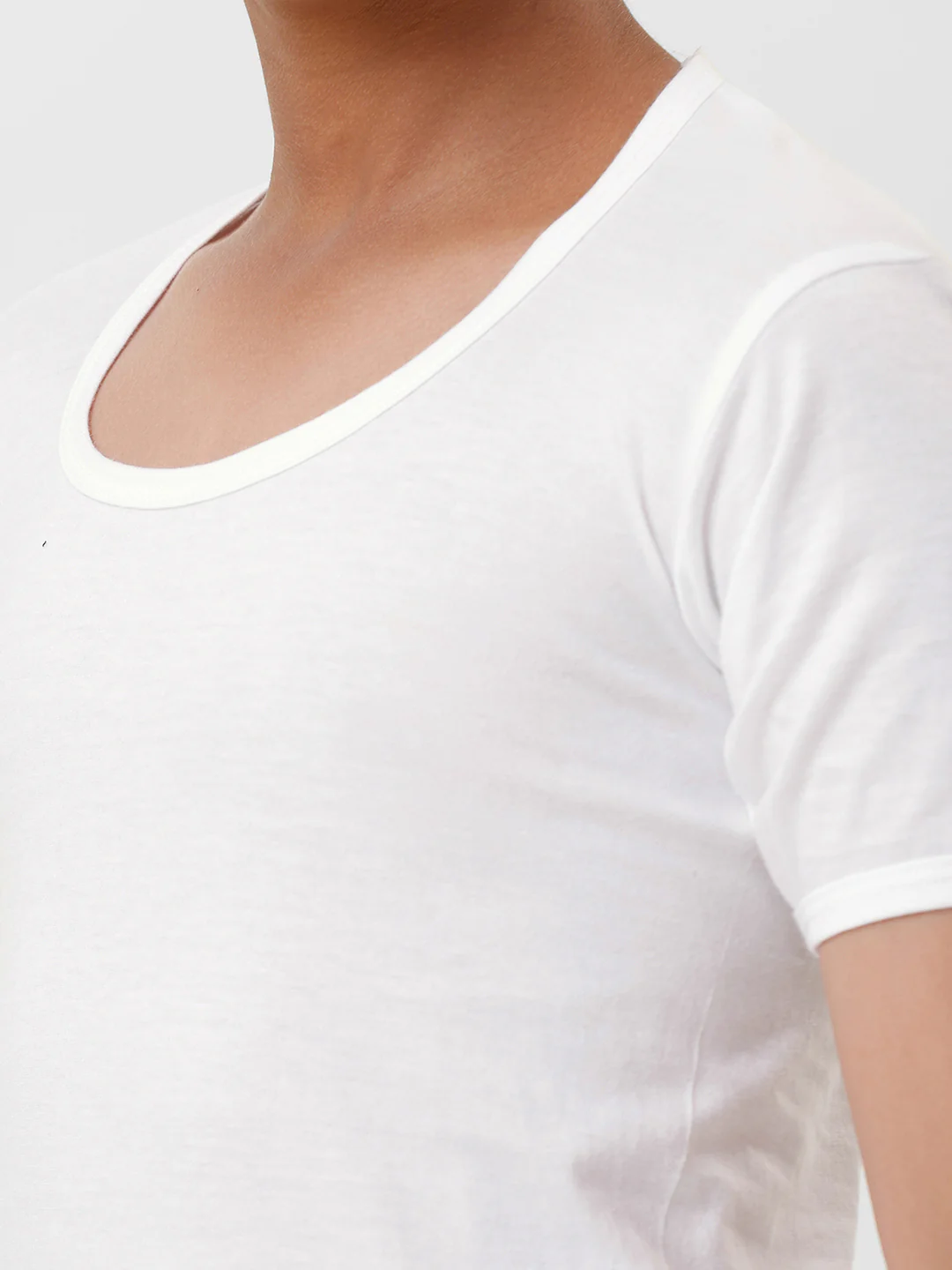 Boys Combed Cotton White Vest RNS Sukra (Pack of 4) - Image 5