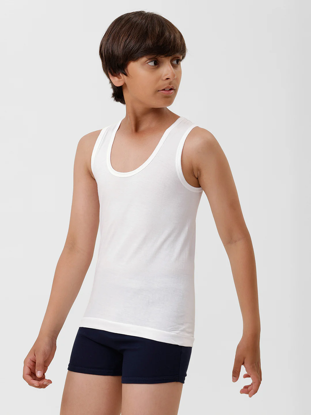 Boys Combed Cotton White Vest Sukra RN (Pack of 4) - Image 3