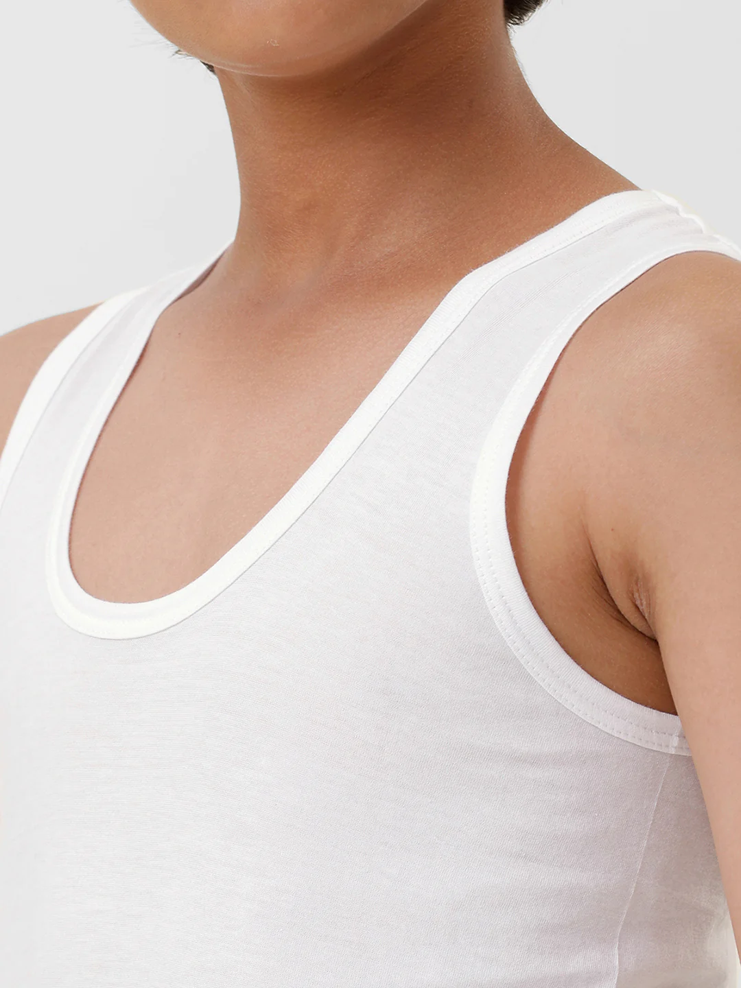 Boys Combed Cotton White Vest Sukra RN (Pack of 4) - Image 4
