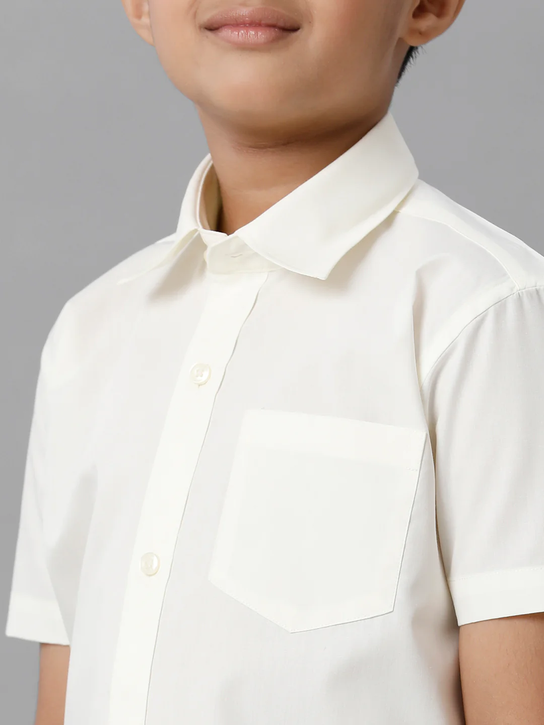 Boys Cotton Cream Half Sleeves Shirt Panchakacham Combo - Image 5
