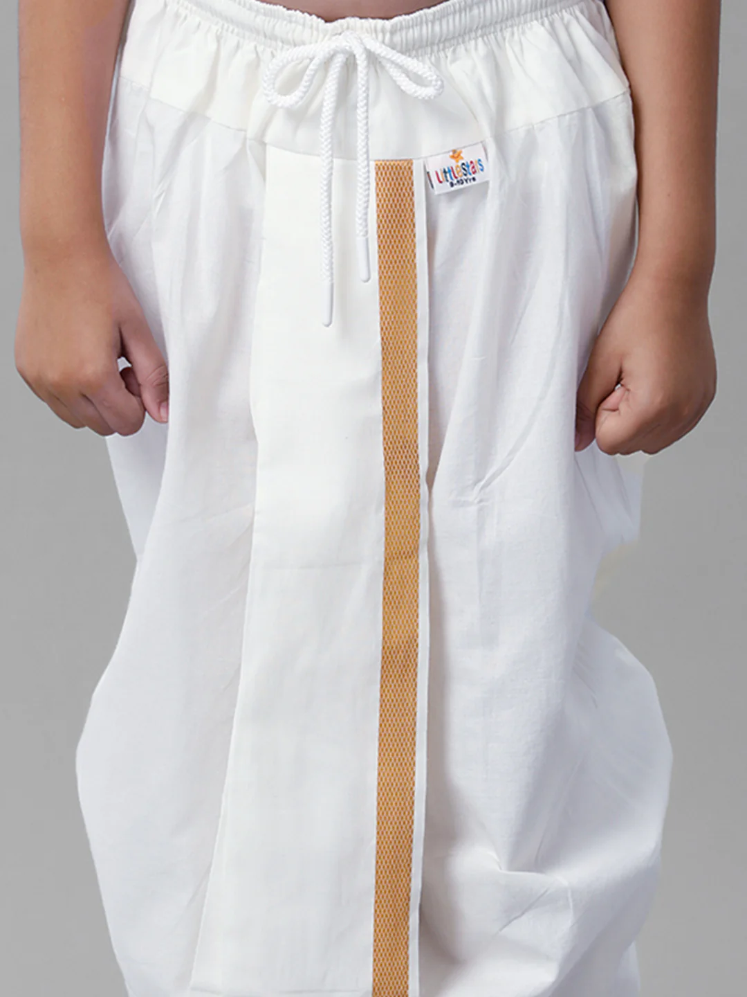 Boys Cotton White Elastic Panchakacham - Image 4