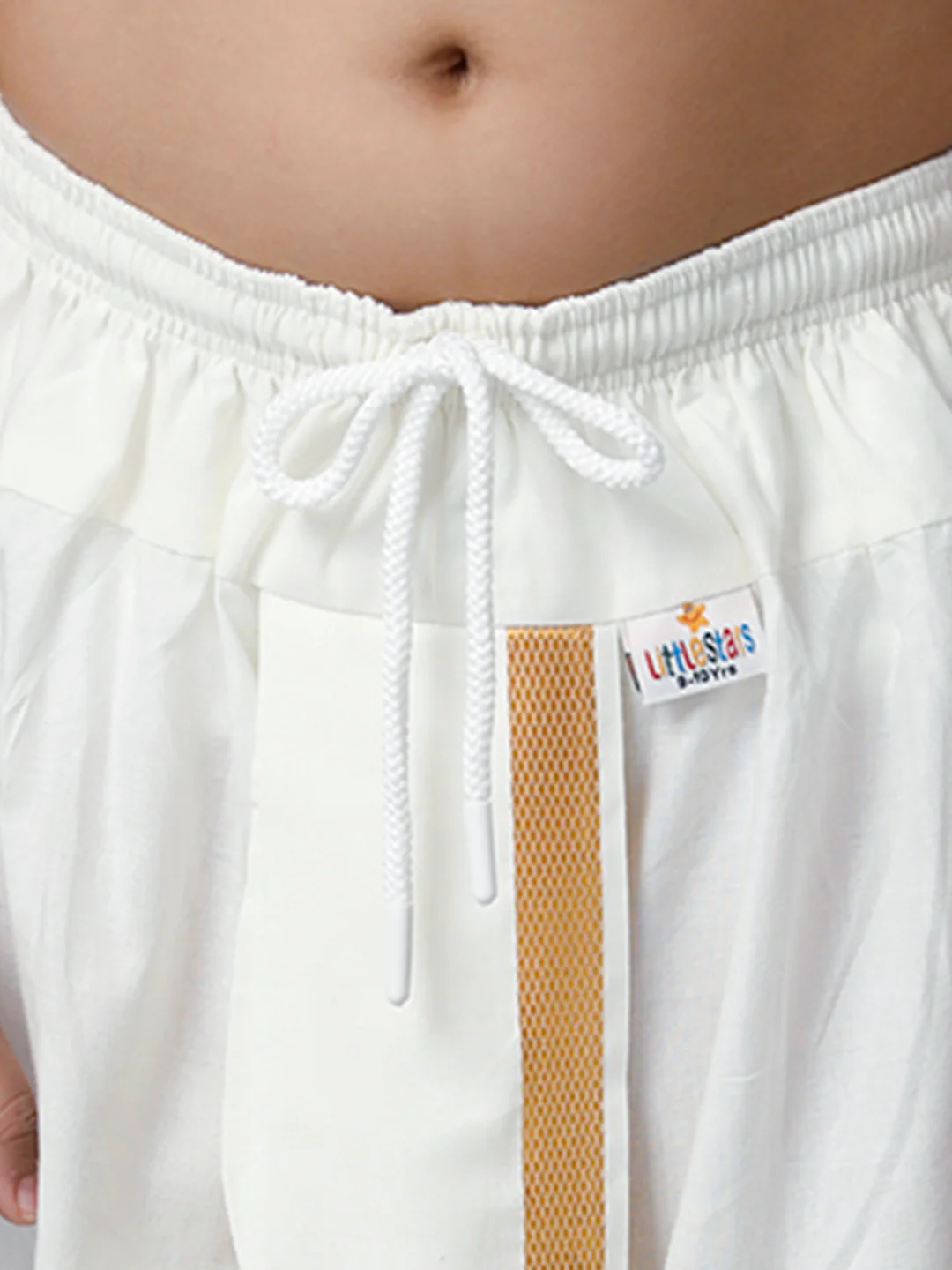 Boys Cotton White Elastic Panchakacham Towel Combo - Image 5