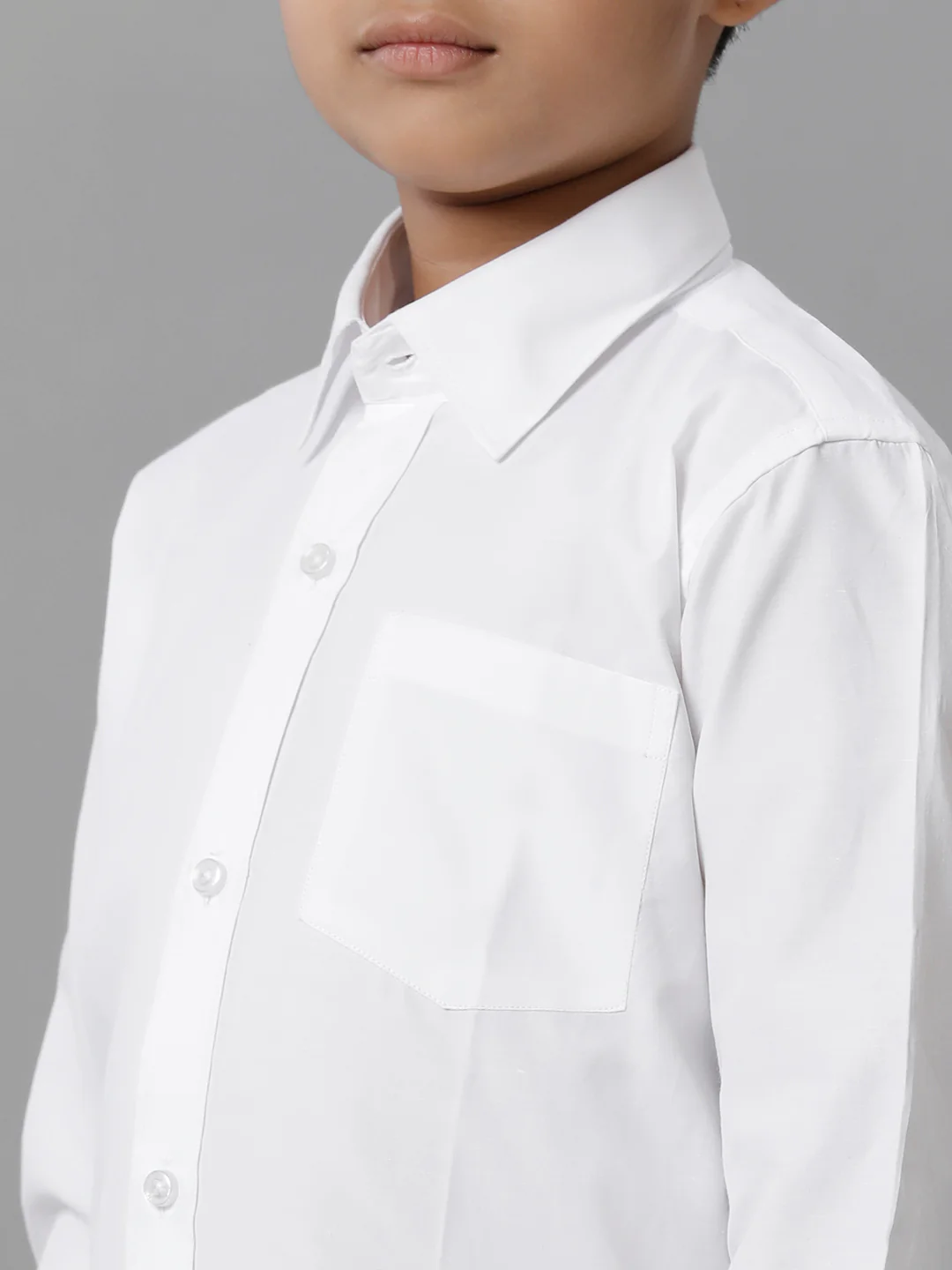 Boys Cotton White Full Sleeves Shirt Panchakacham Combo - Image 5