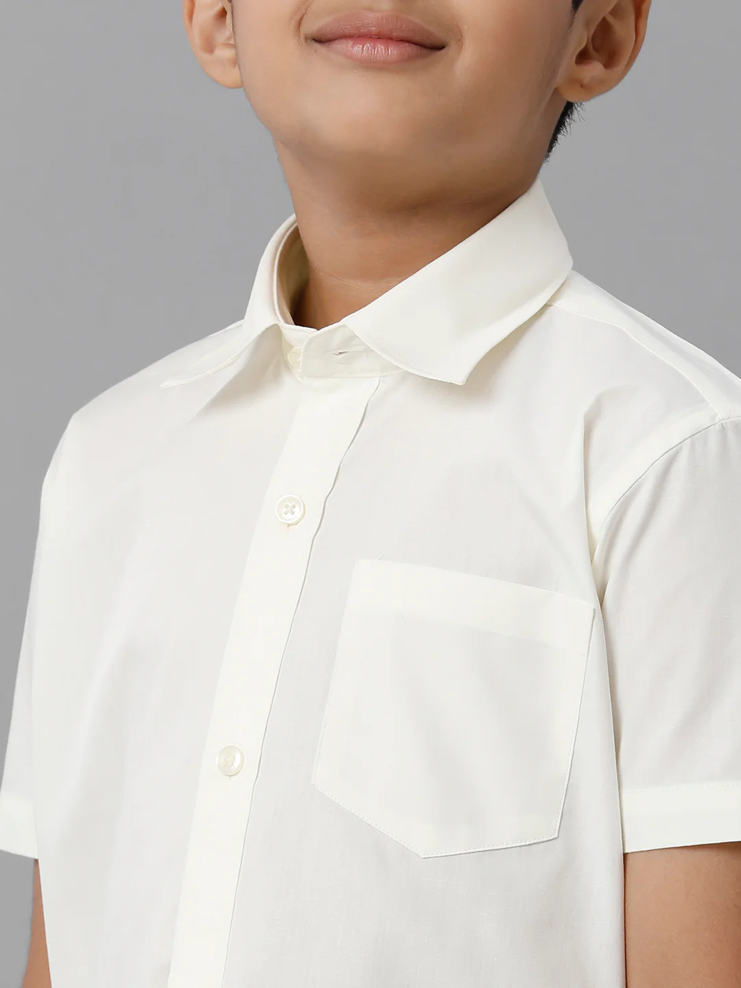 Boys Cream Half Sleeve Shirt with Dhoti Set - Image 5