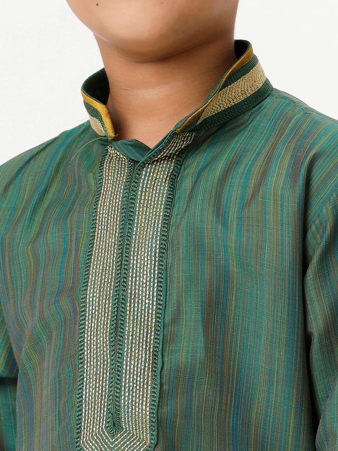 Boys Emerald Dark Green Kurta with Pyjama Pant Combo EMD7 - Image 5