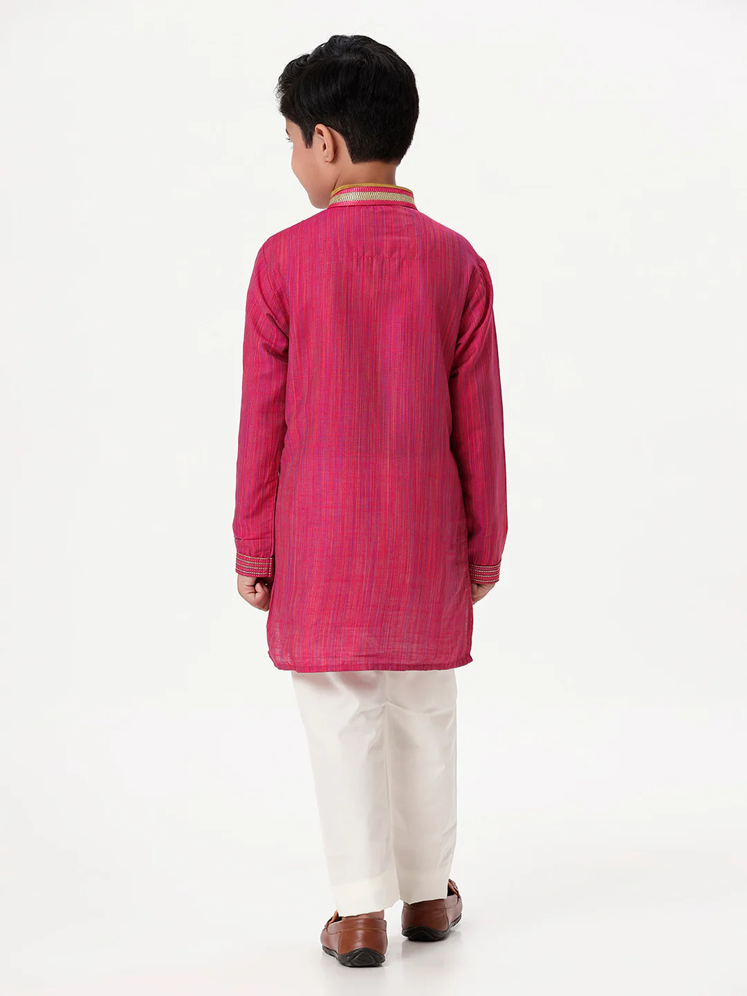 Boys Emerald Dark Pink Kurta with Pyjama Pant Combo EMD1 - Image 4