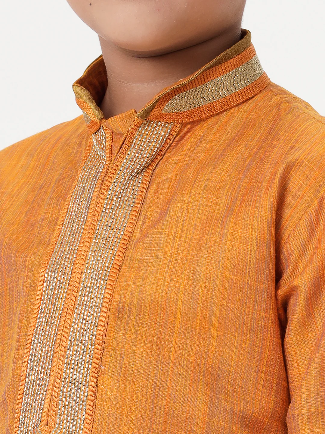 Boys Emerald Orange Kurta with Pyjama Pant Combo EMD3 - Image 5
