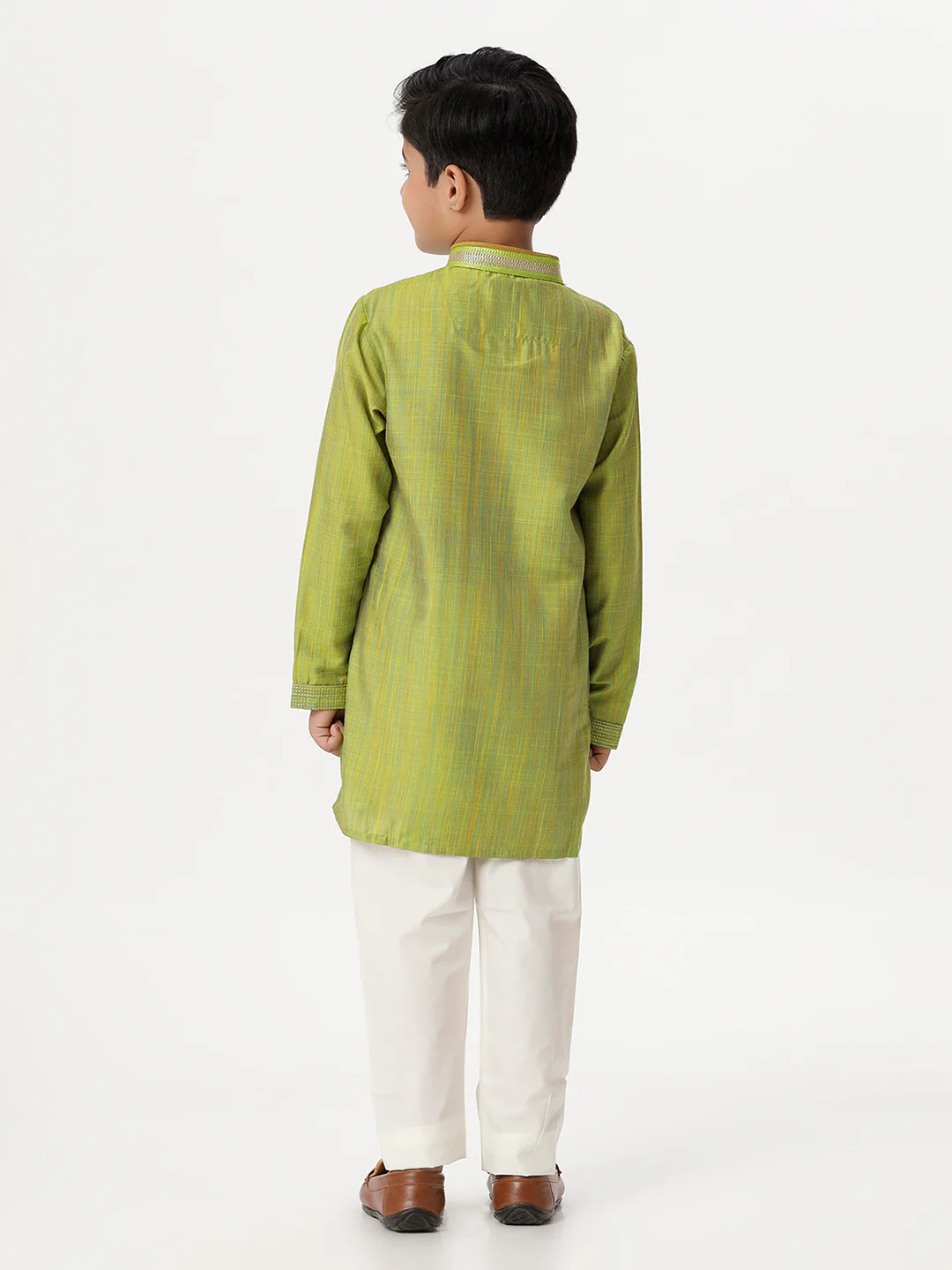 Boys Emerald Parrot Green Kurta with Pyjama Pant Combo EMD5 - Image 4