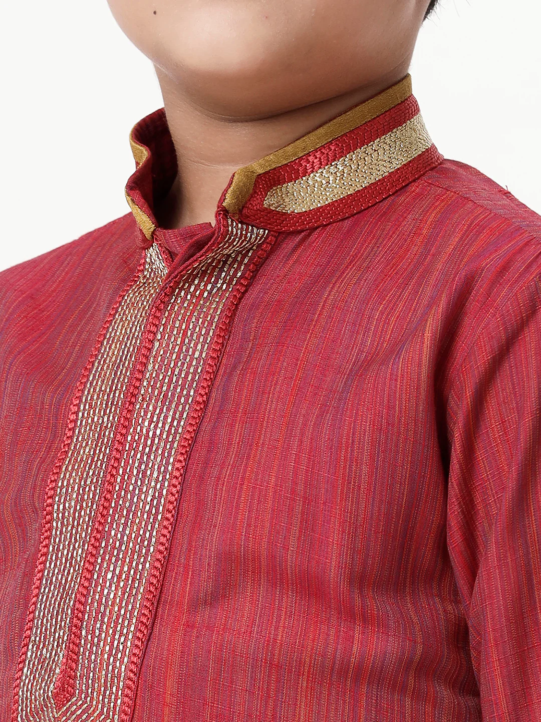 Boys Emerald Red Kurta with Pyjama Pant Combo EMD4 - Image 5