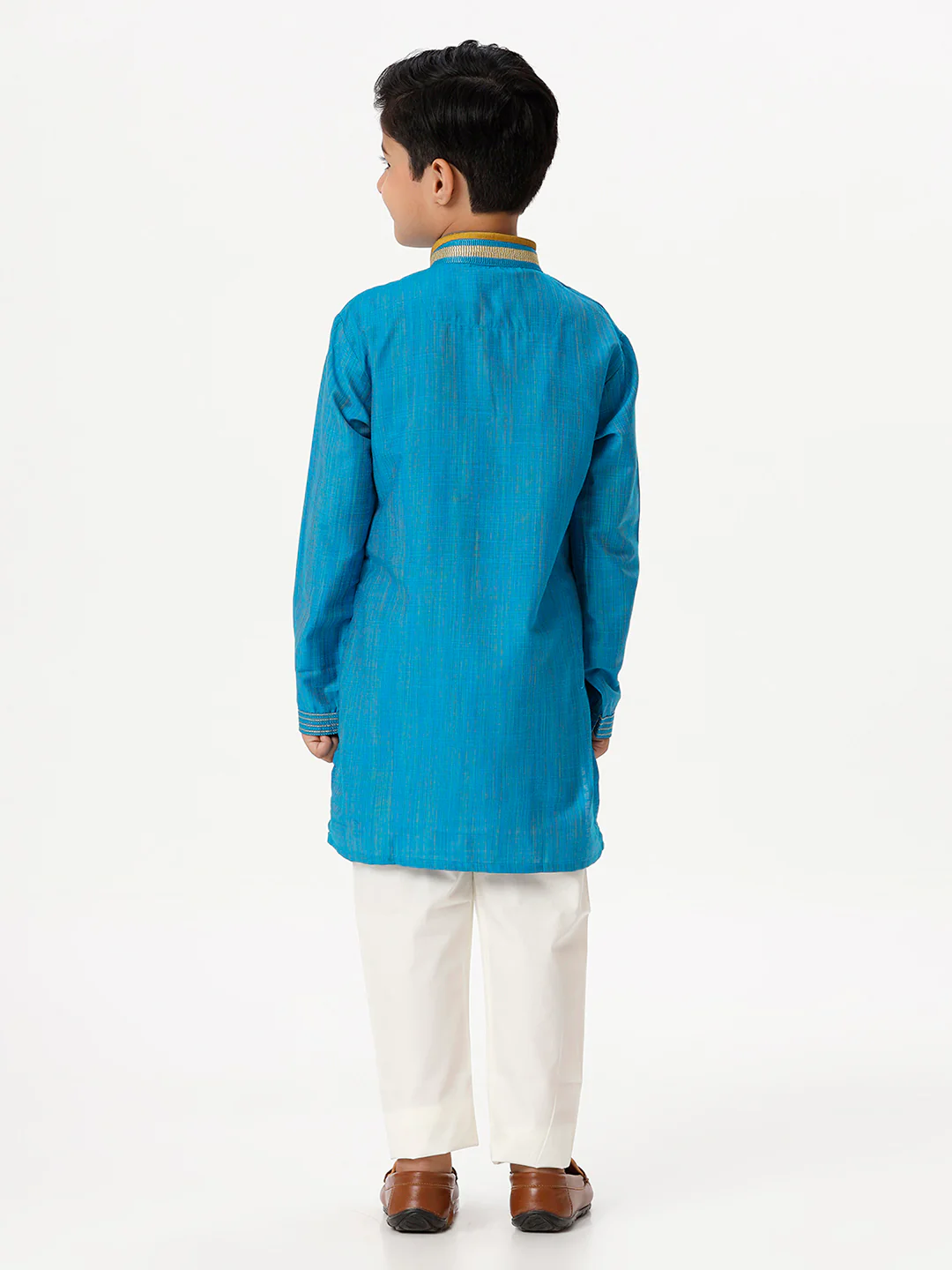Boys Emerald Sky Blue Kurta with Pyjama Pant Combo EMD2 - Image 4