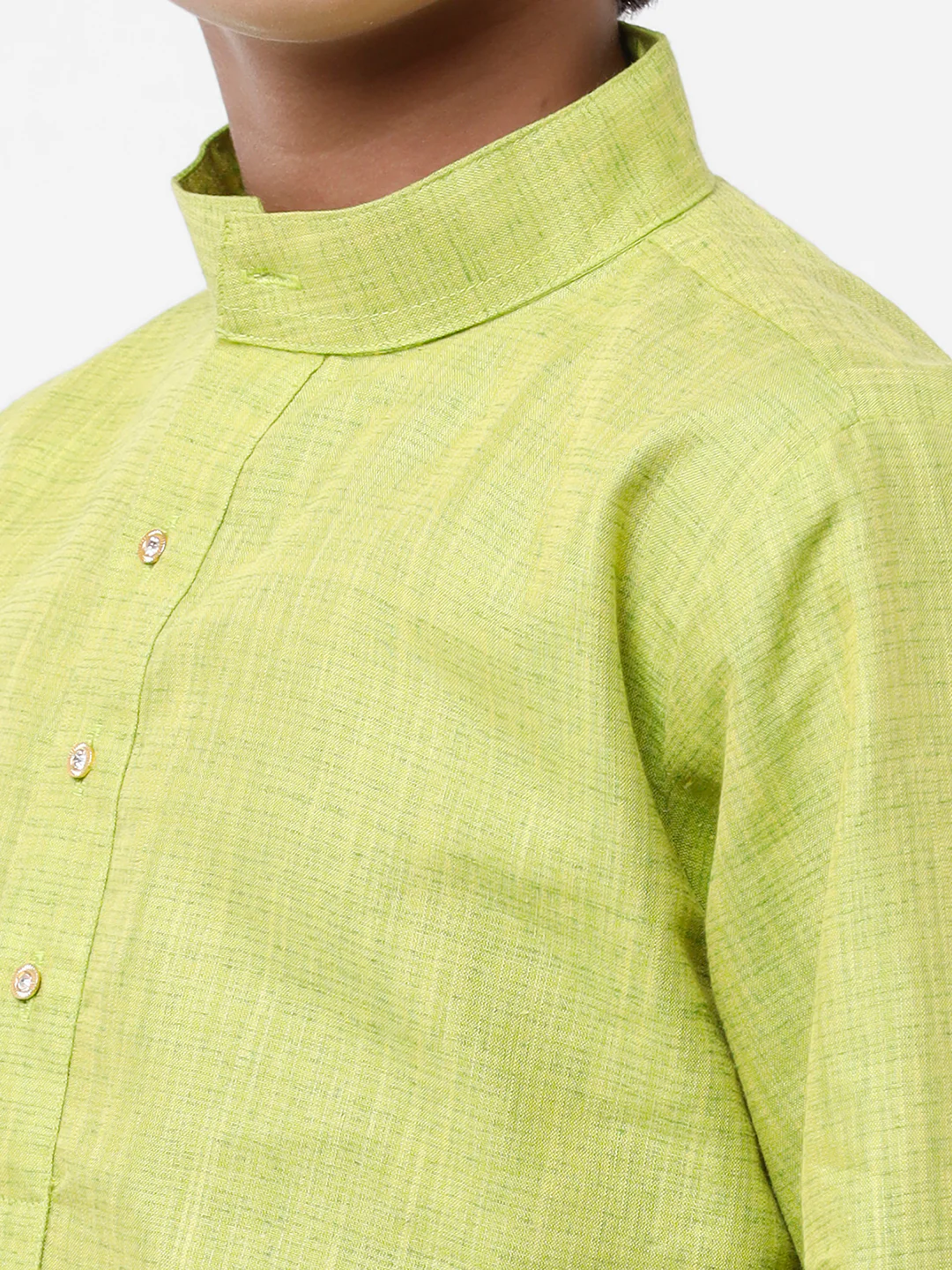 Boys Fantastic Kurta & Cream Dhoti Set Green FS2 - Image 4