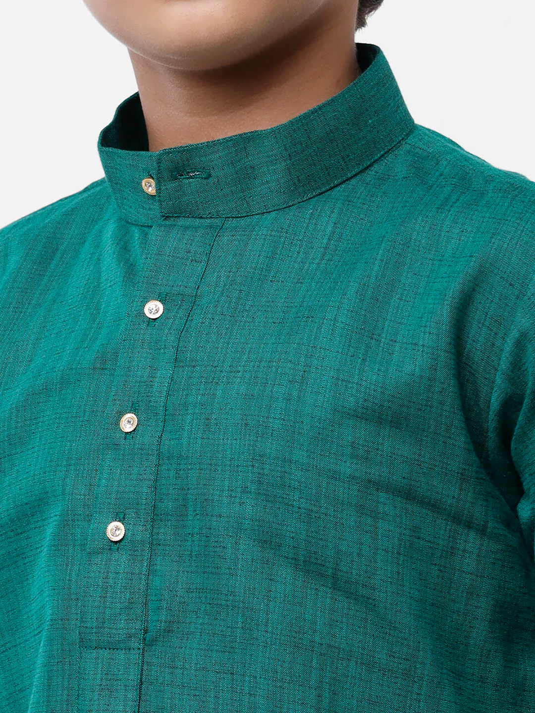Boys Fantastic Kurta & Cream Dhoti Set Green FS5 - Image 4
