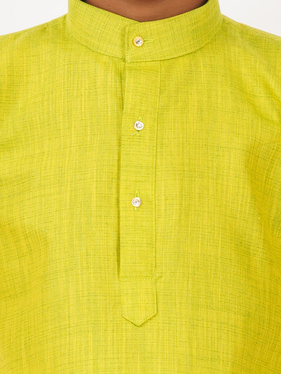 Boys Fantastic Kurta & White Dhoti Set Green FS2 - Image 5