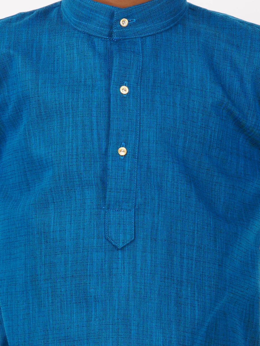 Boys Fantastic Kurta & White Dhoti Set Navy FS8 - Image 5