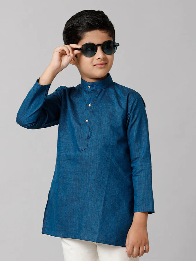 Boys Fantastic Kurtha Full Sleeves Blue FS8 - Image 4