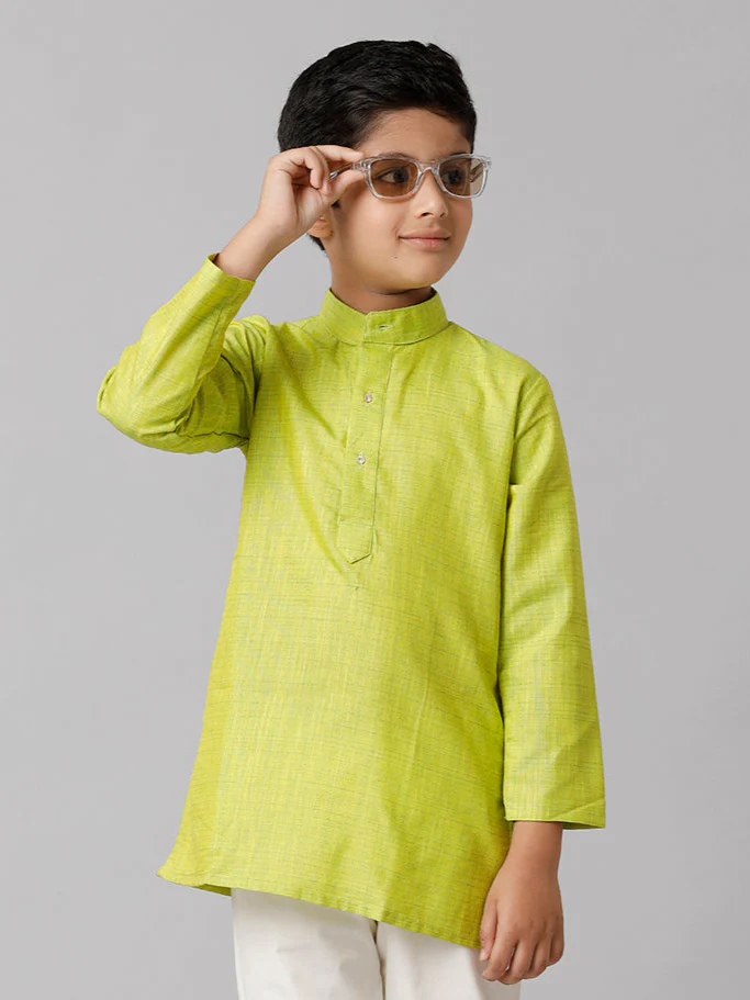 Boys Fantastic Kurtha Full Sleeves Green FS2 - Image 3
