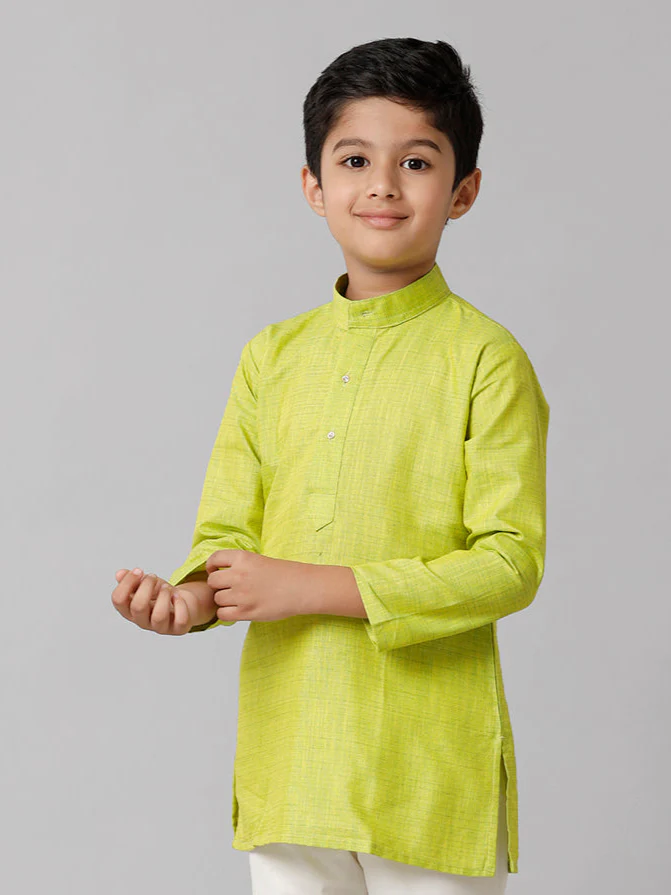 Boys Fantastic Kurtha Full Sleeves Green FS2 - Image 5