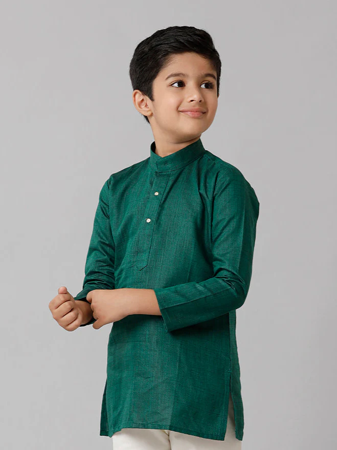 Boys Fantastic Kurtha Full Sleeves Green FS5 - Image 3