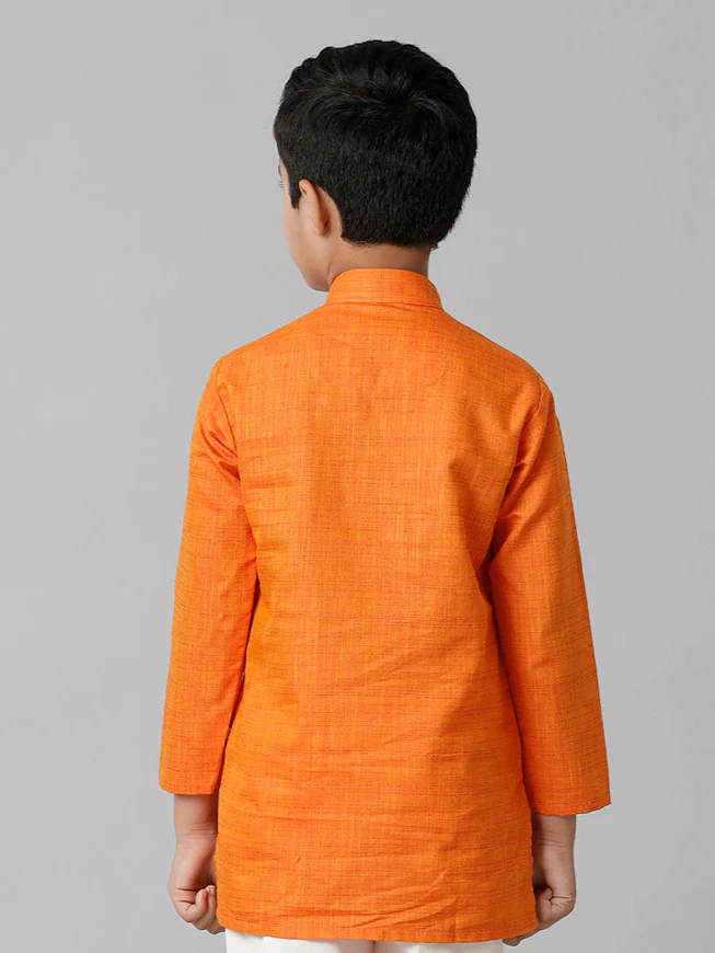 Boys Fantastic Kurtha Full Sleeves Orange FS3 - Image 3