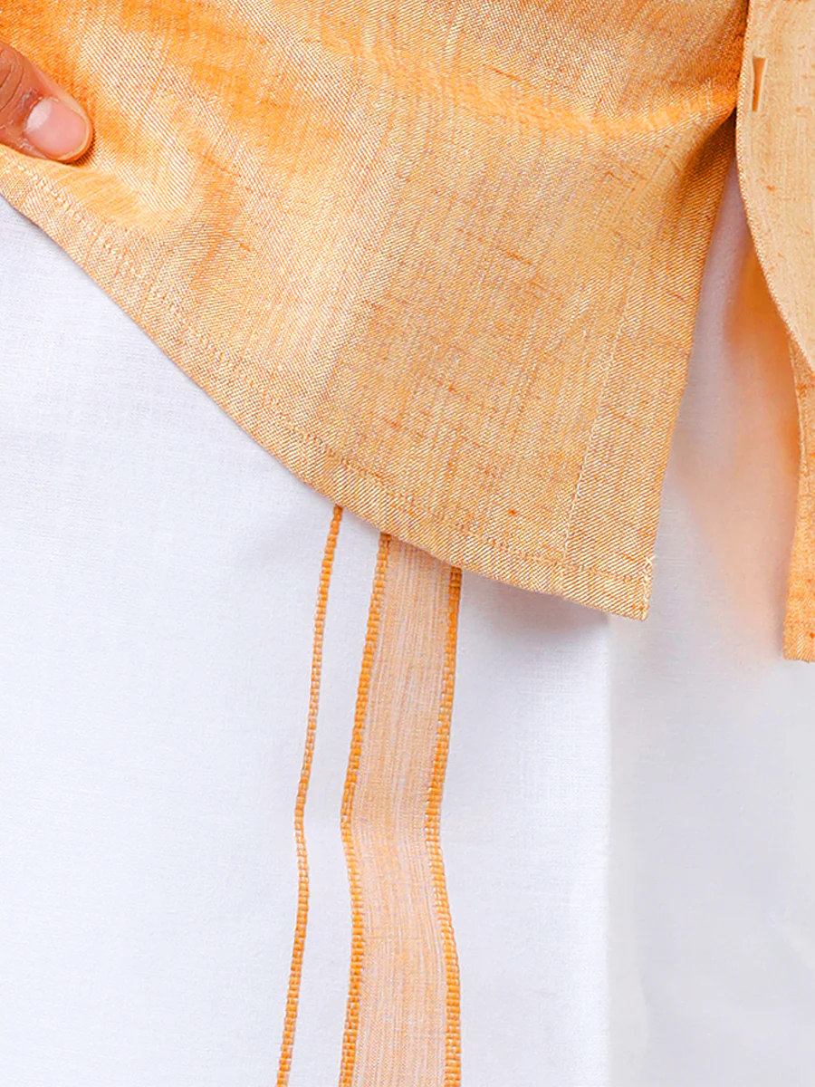Boys Matching Dhoti & Shirt Combo Mustard C1 - Image 6
