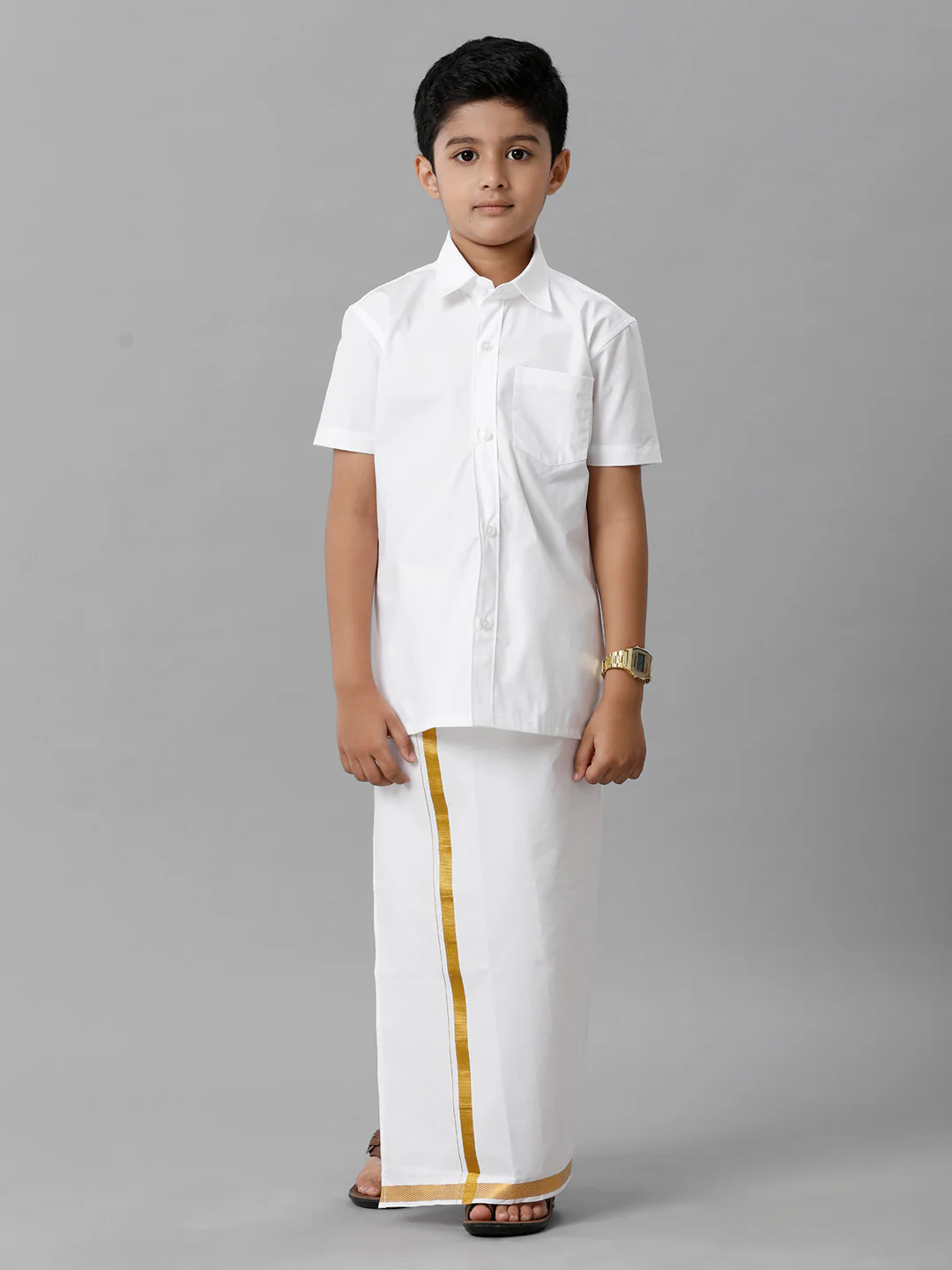 Boys Readymade Single Layer White Dhoti - Image 4