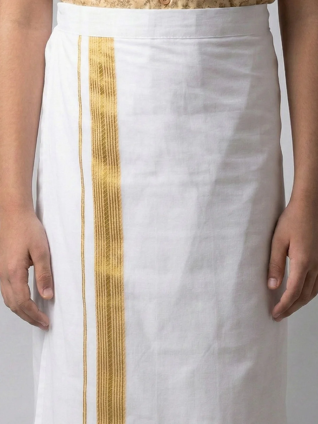 Boys Sandal Matching Border Dhoti With Printed Shirt Set Fusion PS21 - Image 5