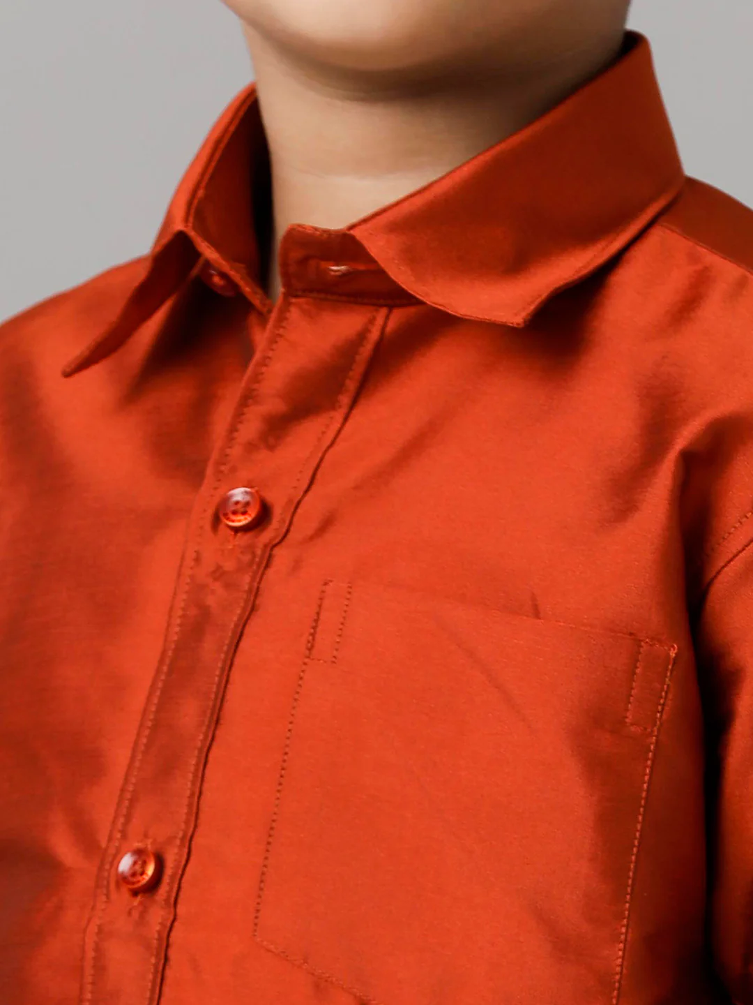 Boys Silk Cotton Brick Half Sleeves Shirt K39 - Image 3